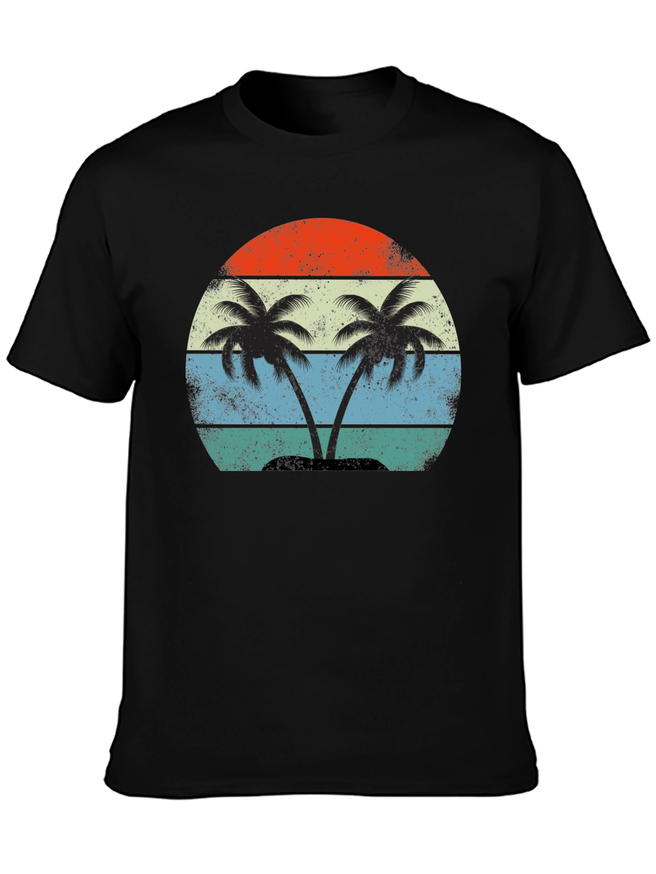Retro Sunset Palm Tree Graphic T-Shirt