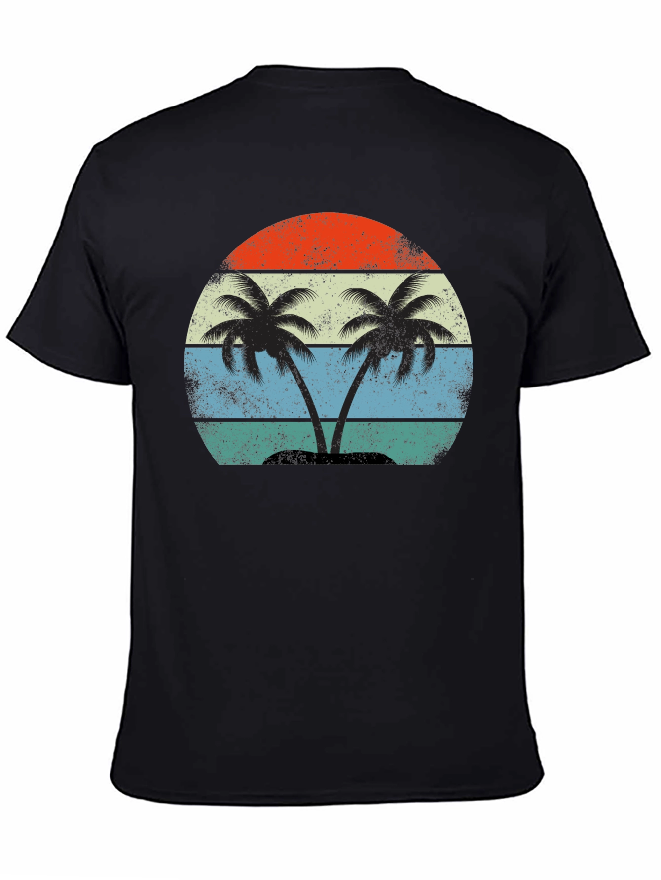 Retro Sunset Palm Tree Graphic T-Shirt