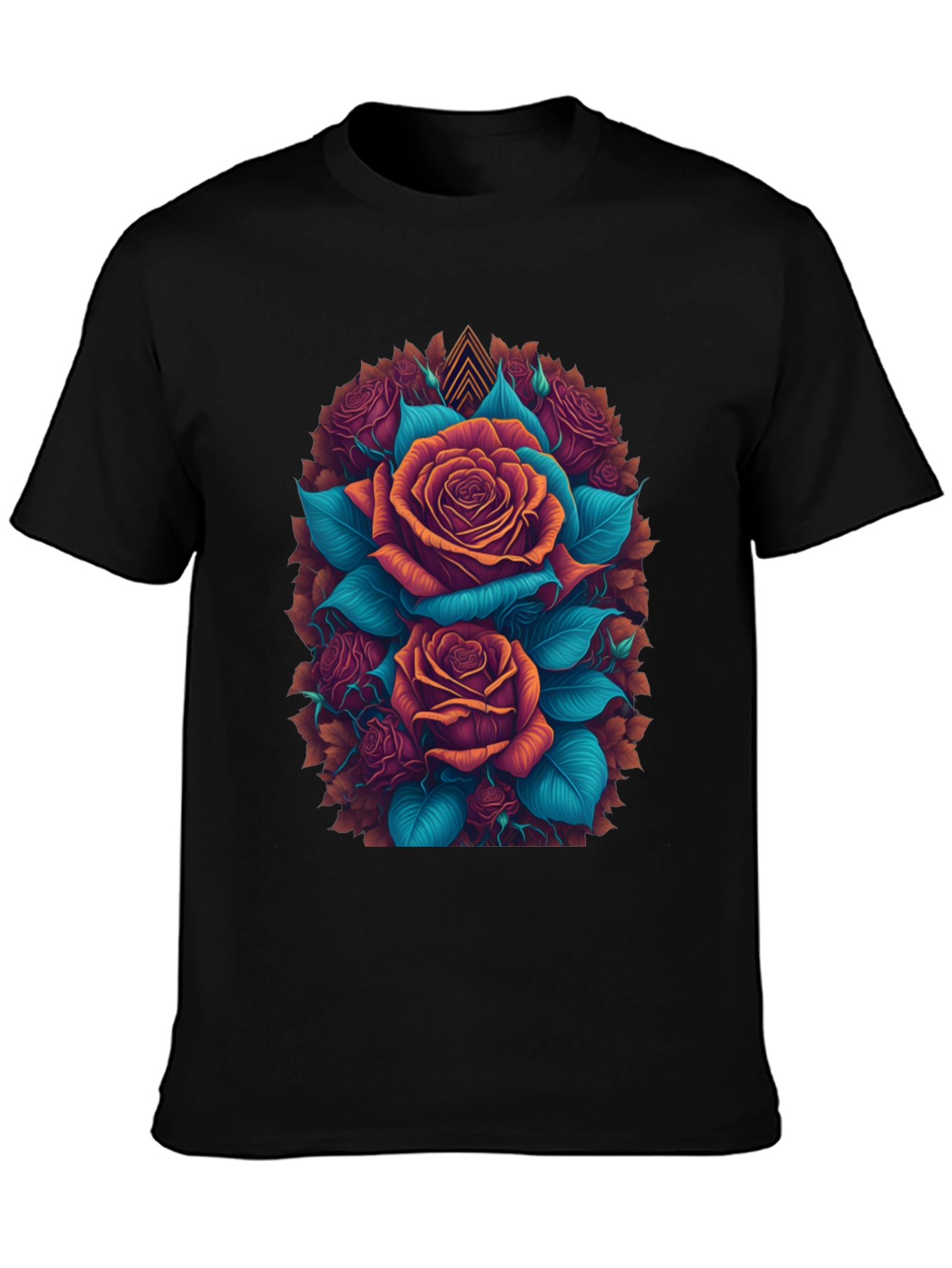 Floral Roses Graphic Tee - Bold Artistic Design