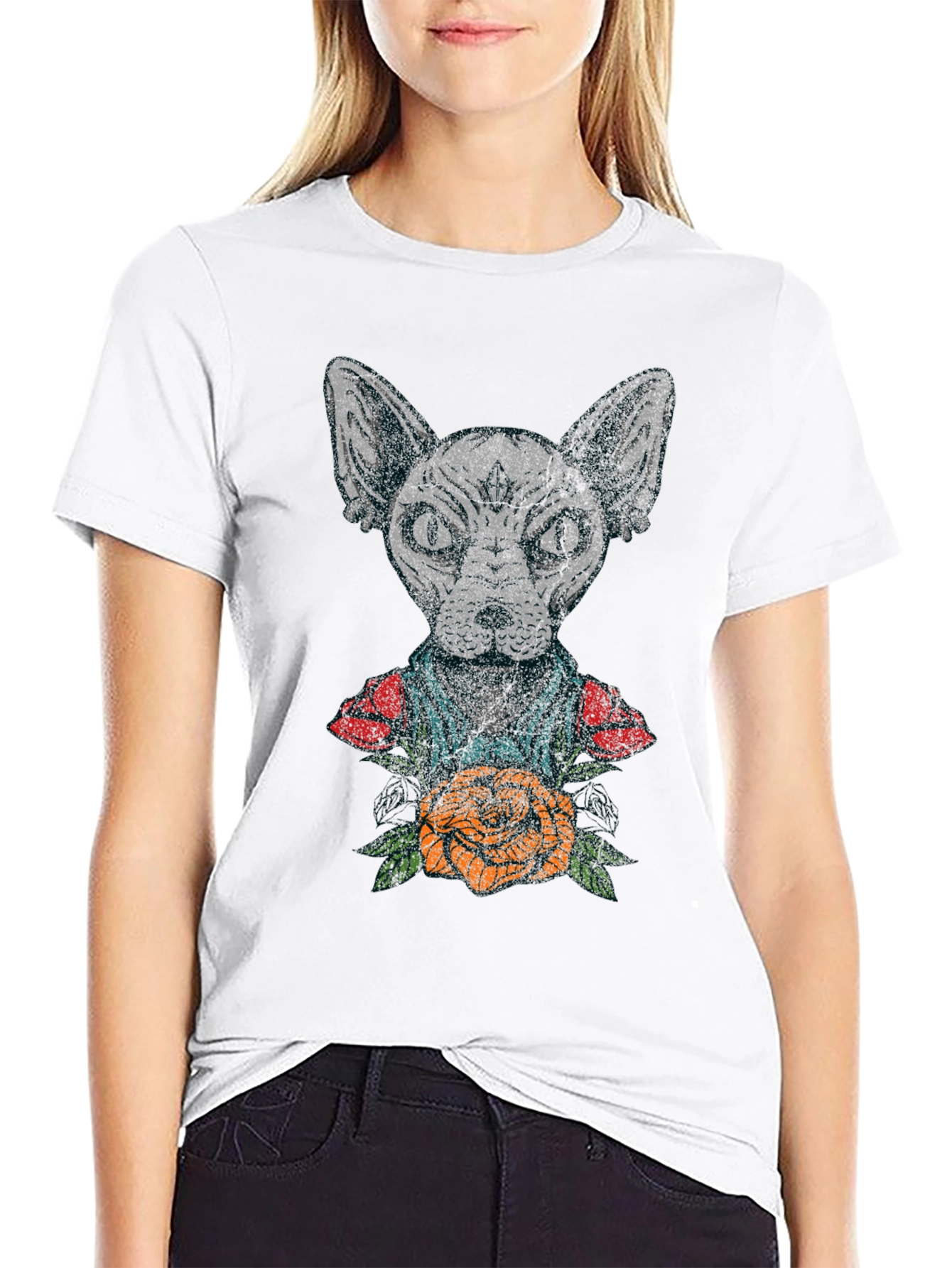 Sphynx Cat Tattoo Graphic T-Shirt
