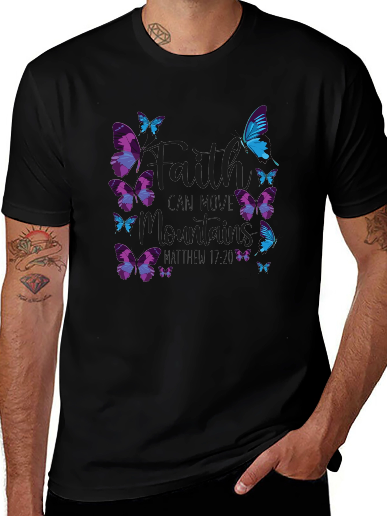 Faith Can Move Mountains Butterfly T-Shirt