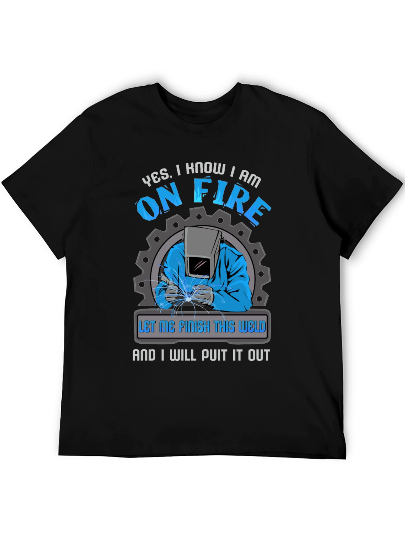 Welder On Fire Graphic T-Shirt