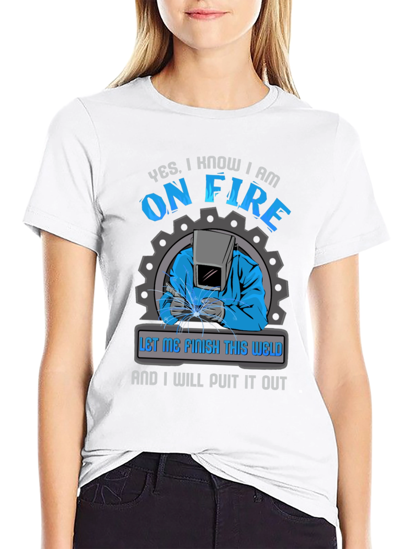 Welder On Fire Graphic T-Shirt