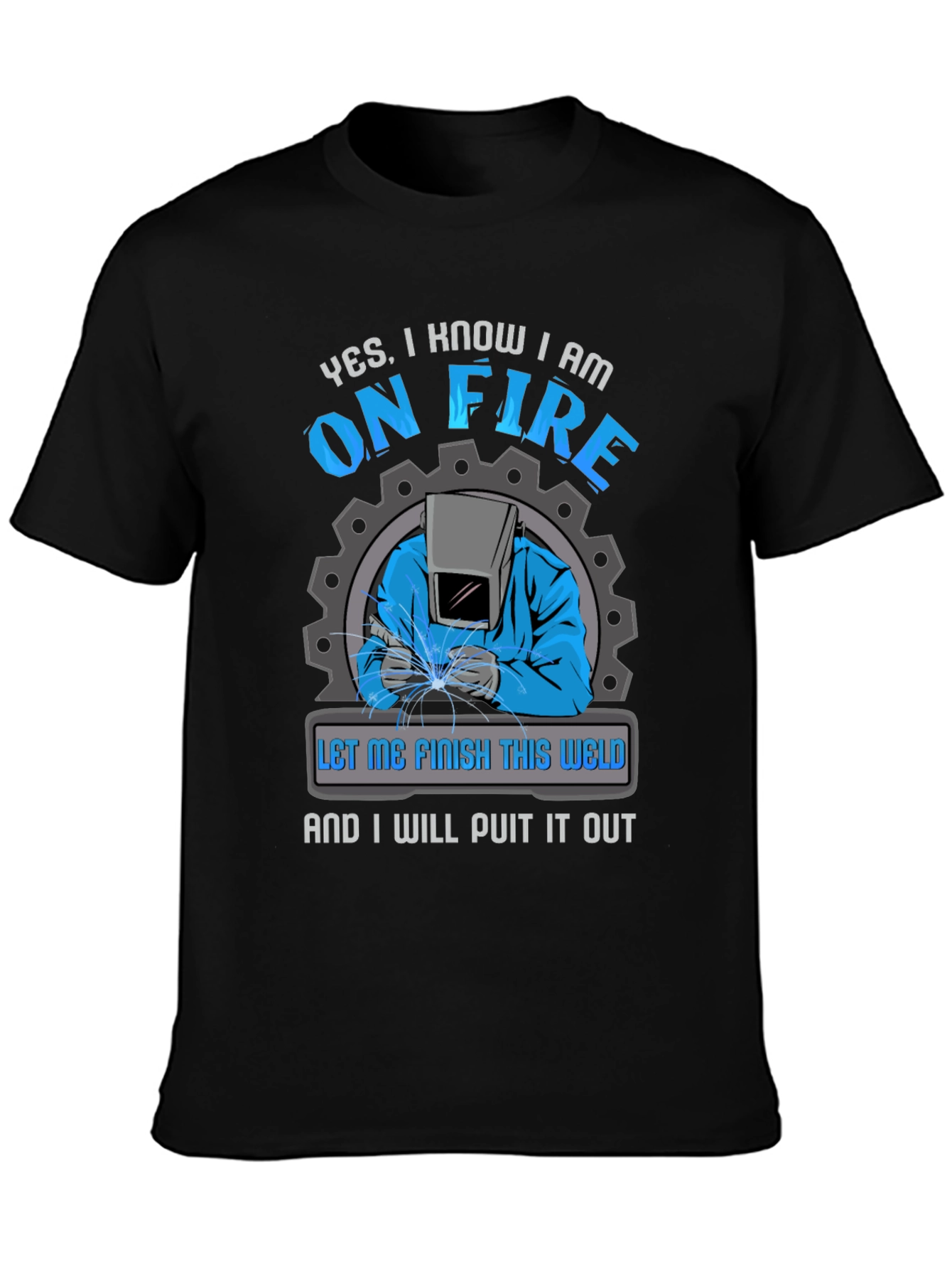 Welder On Fire Graphic T-Shirt