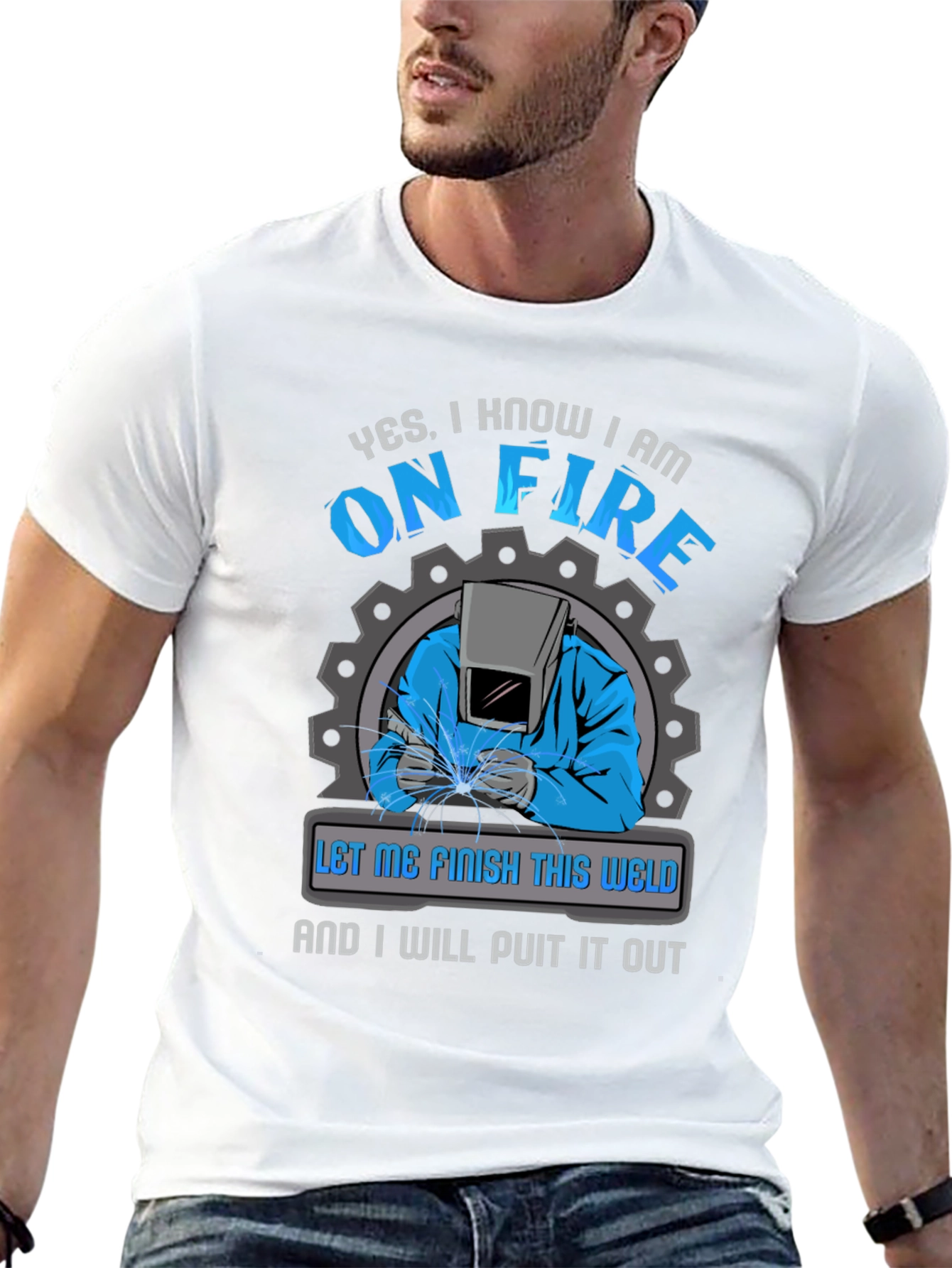 Welder On Fire Graphic T-Shirt