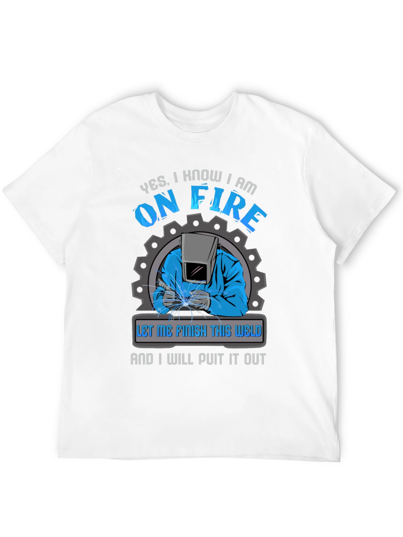Welder On Fire Graphic T-Shirt