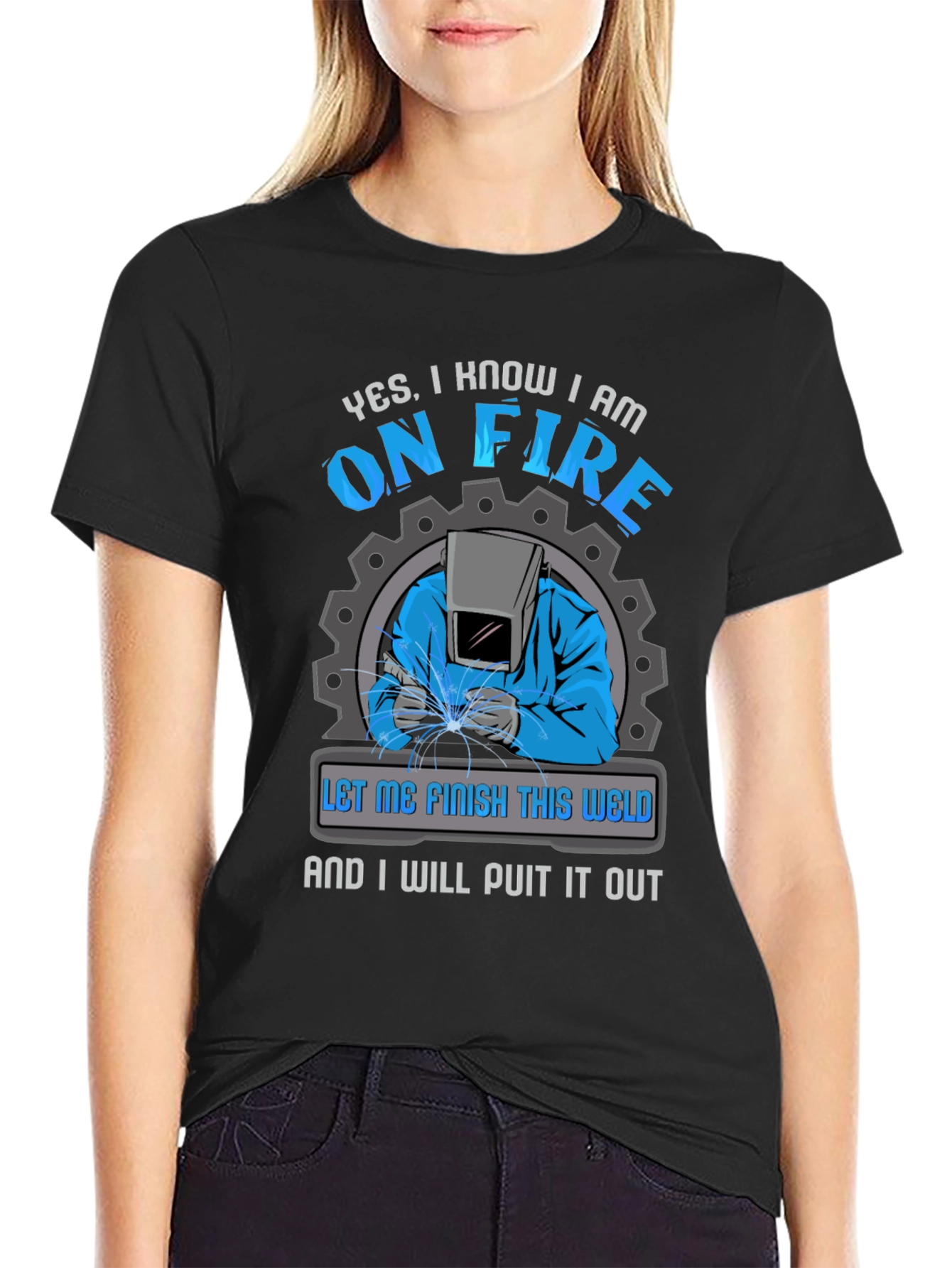 Welder On Fire Graphic T-Shirt