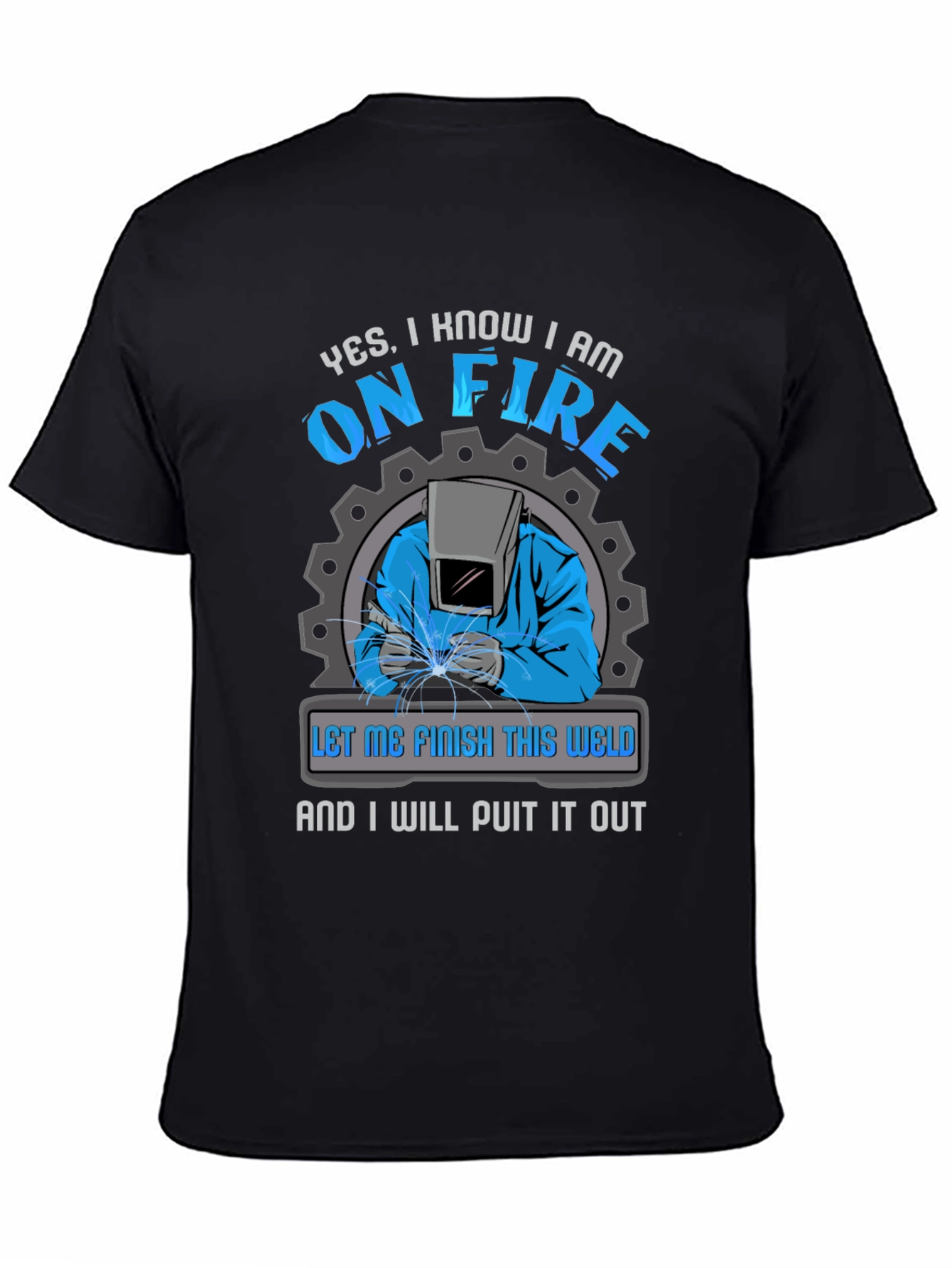 Welder On Fire Graphic T-Shirt