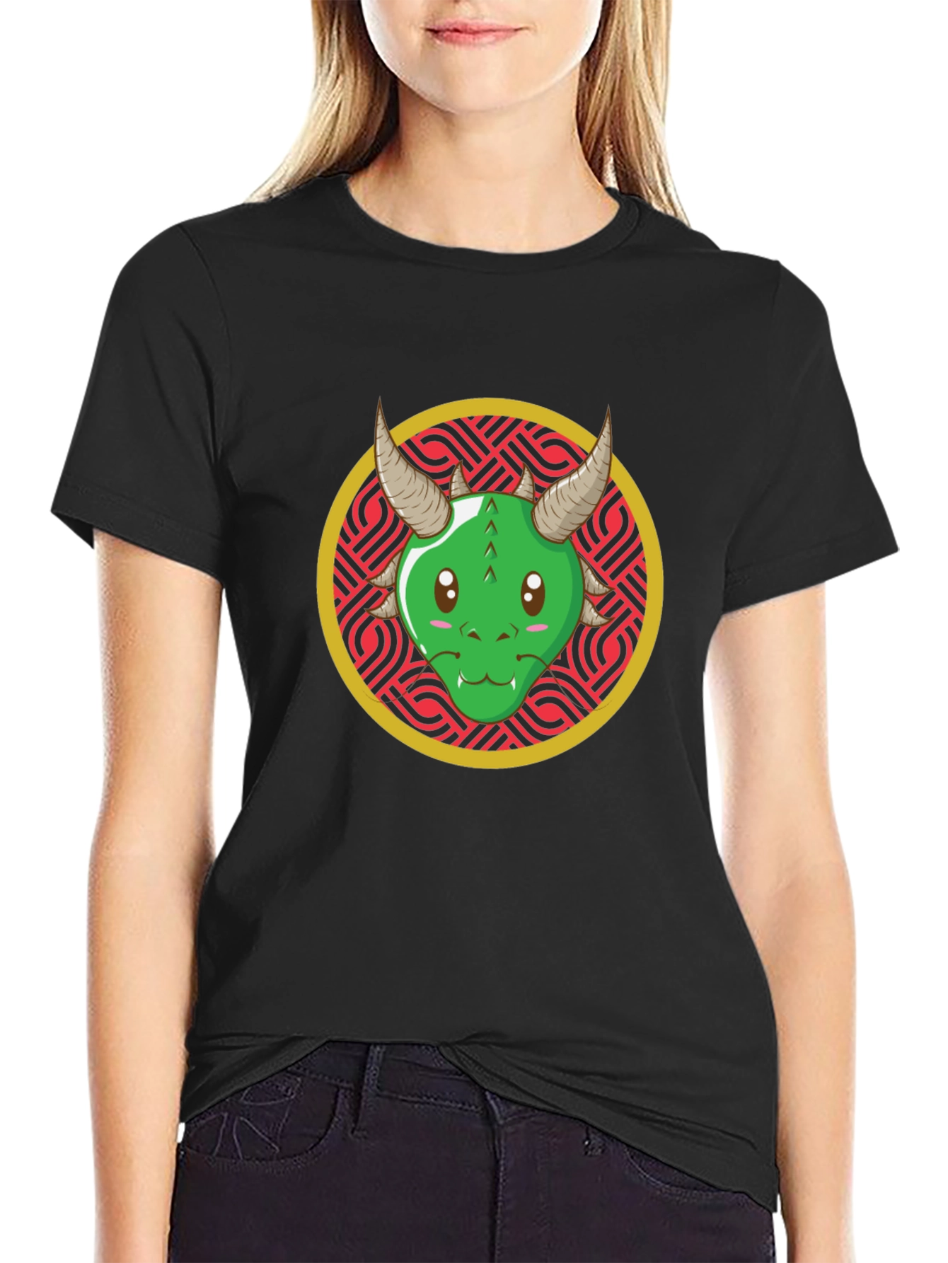 Kawaii Dragon T-Shirt - Black Graphic Tee