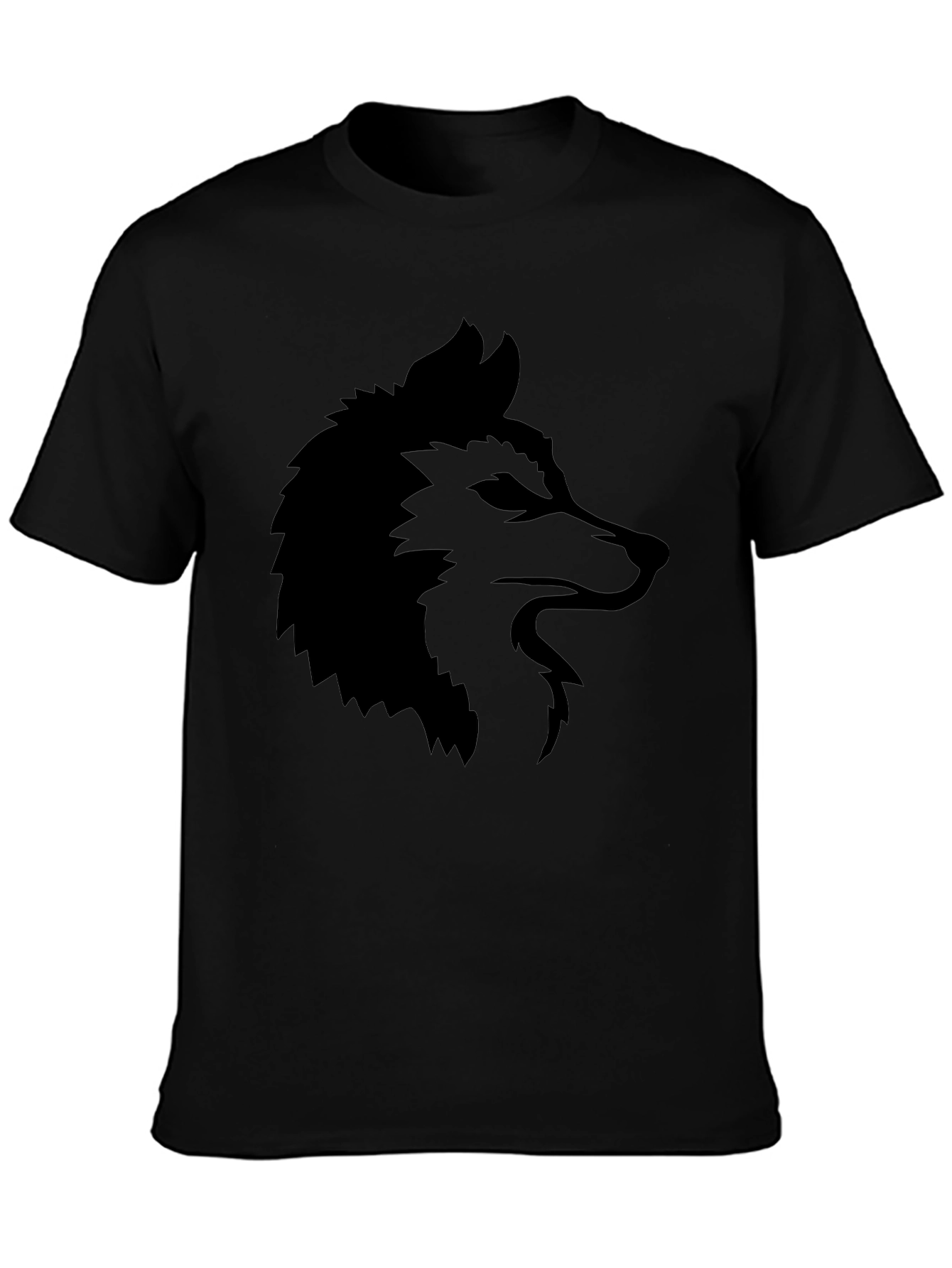 Black Wolf Graphic Tee - Mens Casual T-Shirt