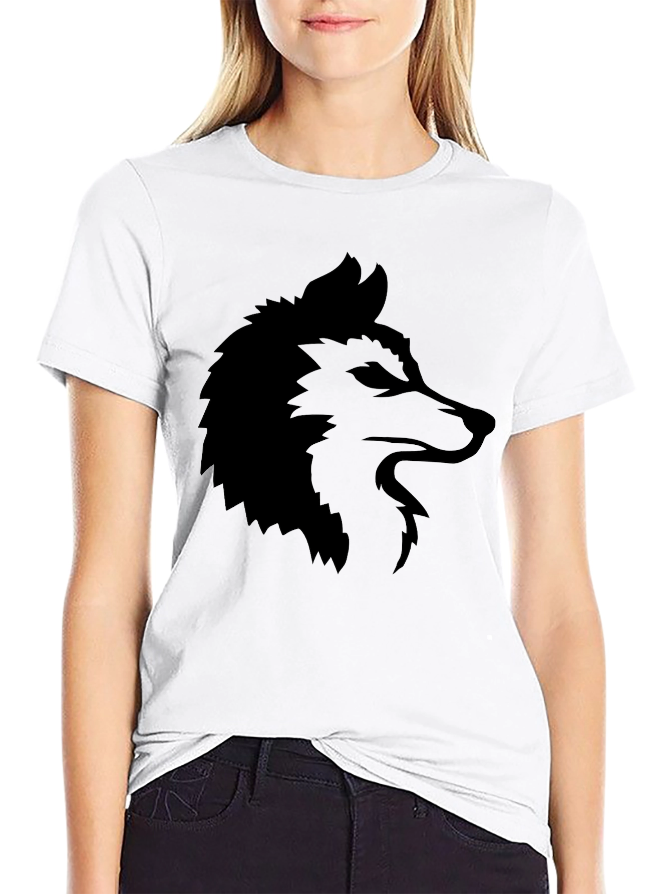 Black Wolf Graphic Tee - Mens Casual T-Shirt
