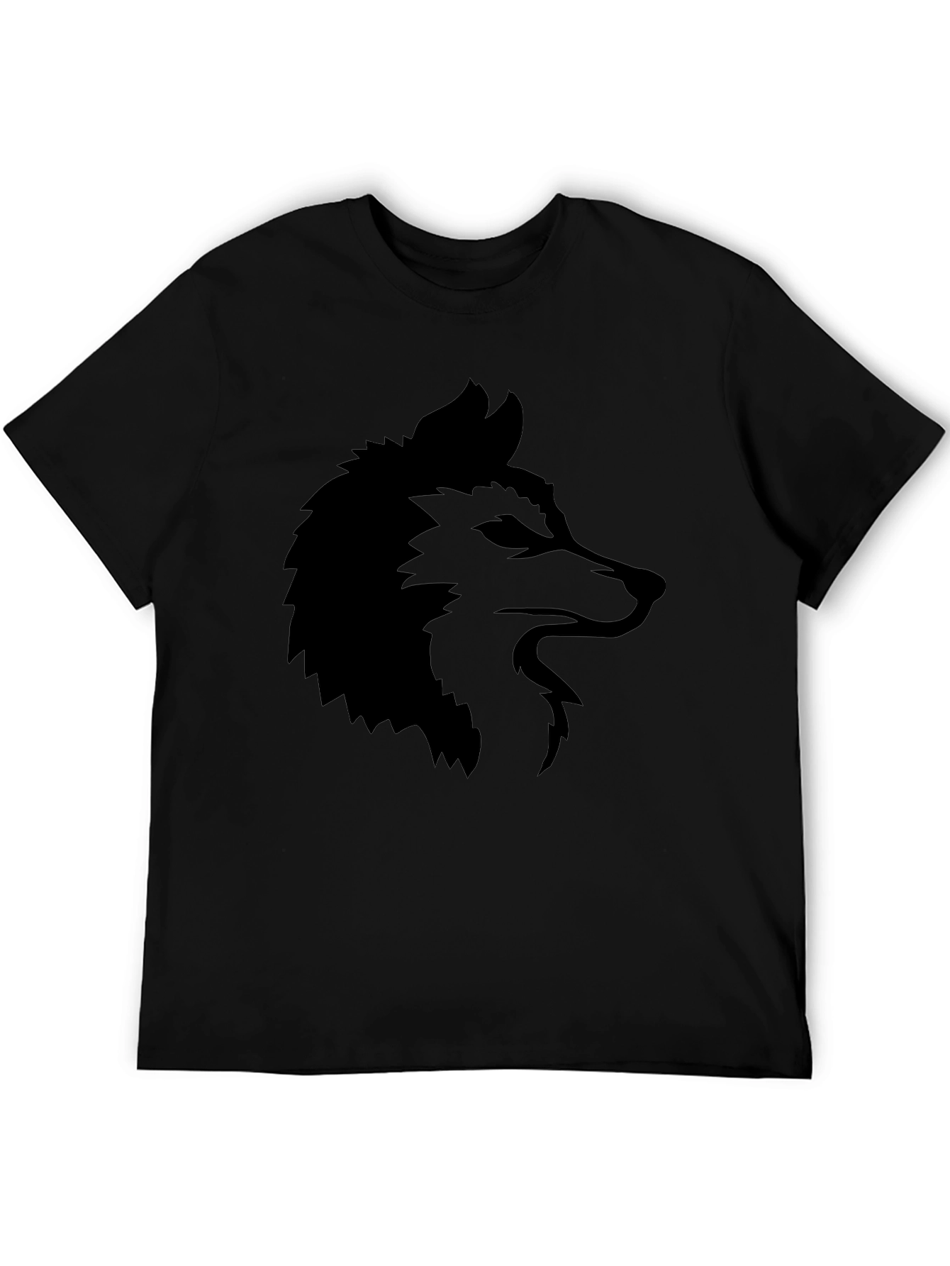 Black Wolf Graphic Tee - Mens Casual T-Shirt