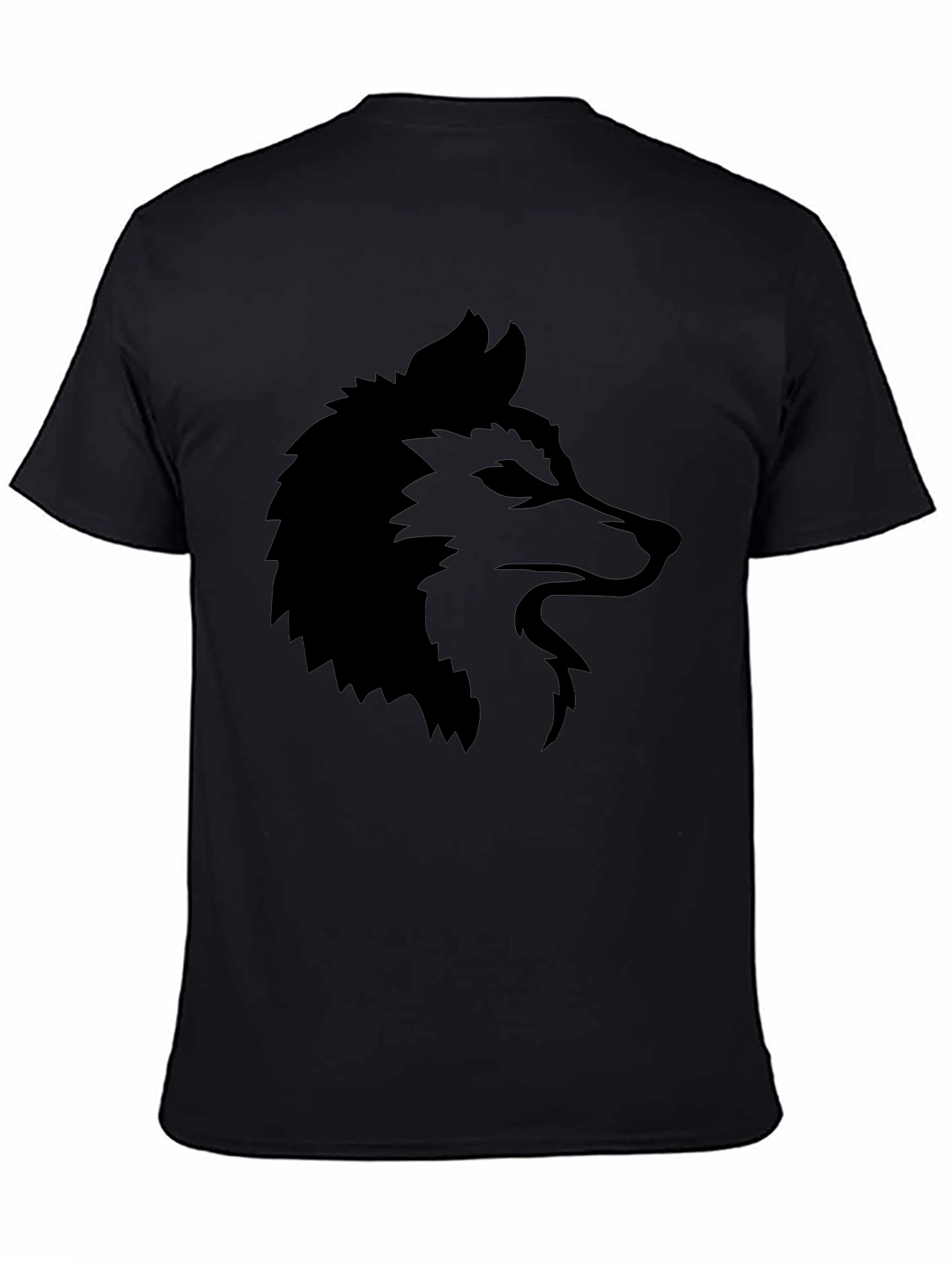Black Wolf Graphic Tee - Mens Casual T-Shirt