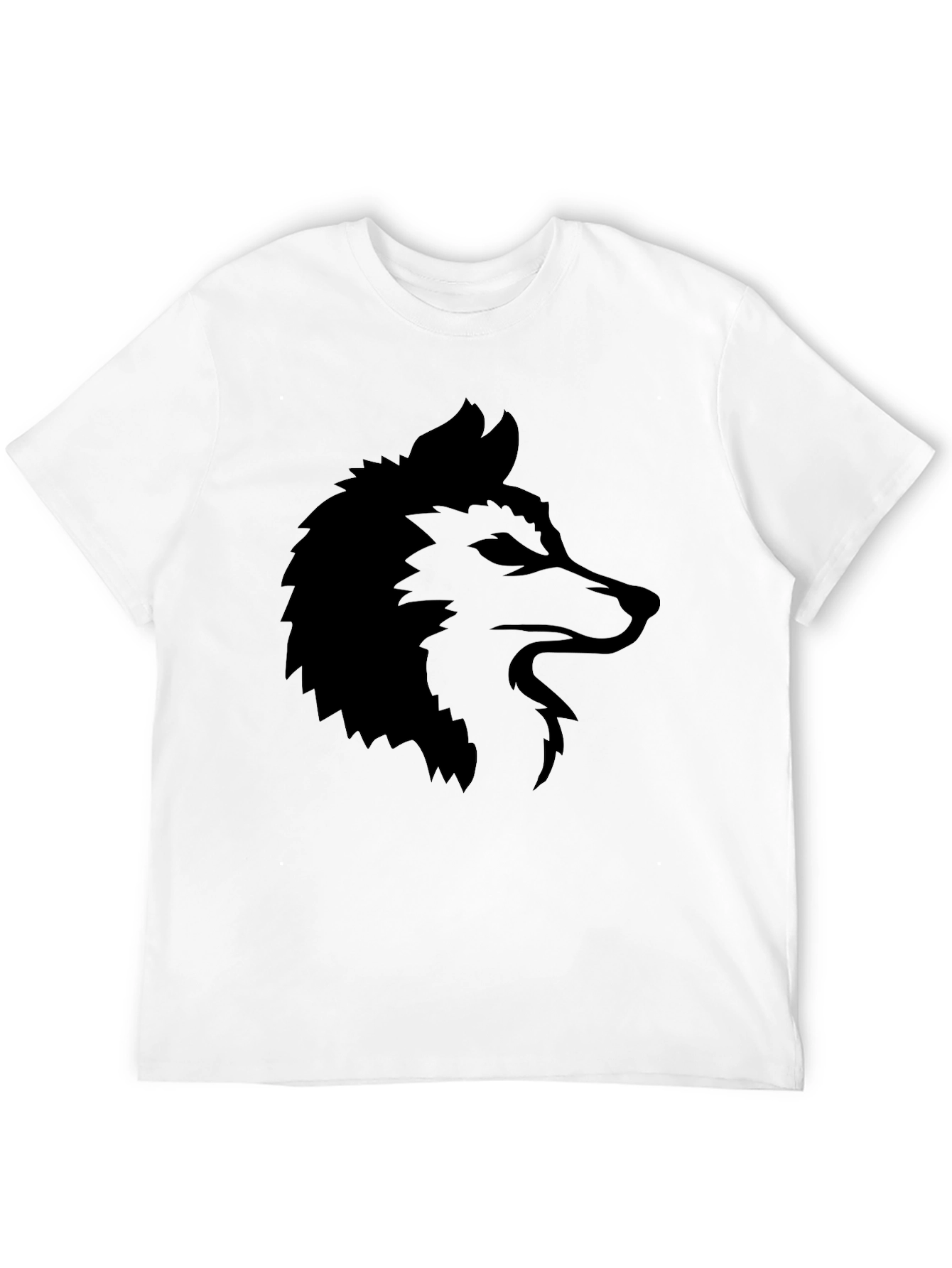 Black Wolf Graphic Tee - Mens Casual T-Shirt