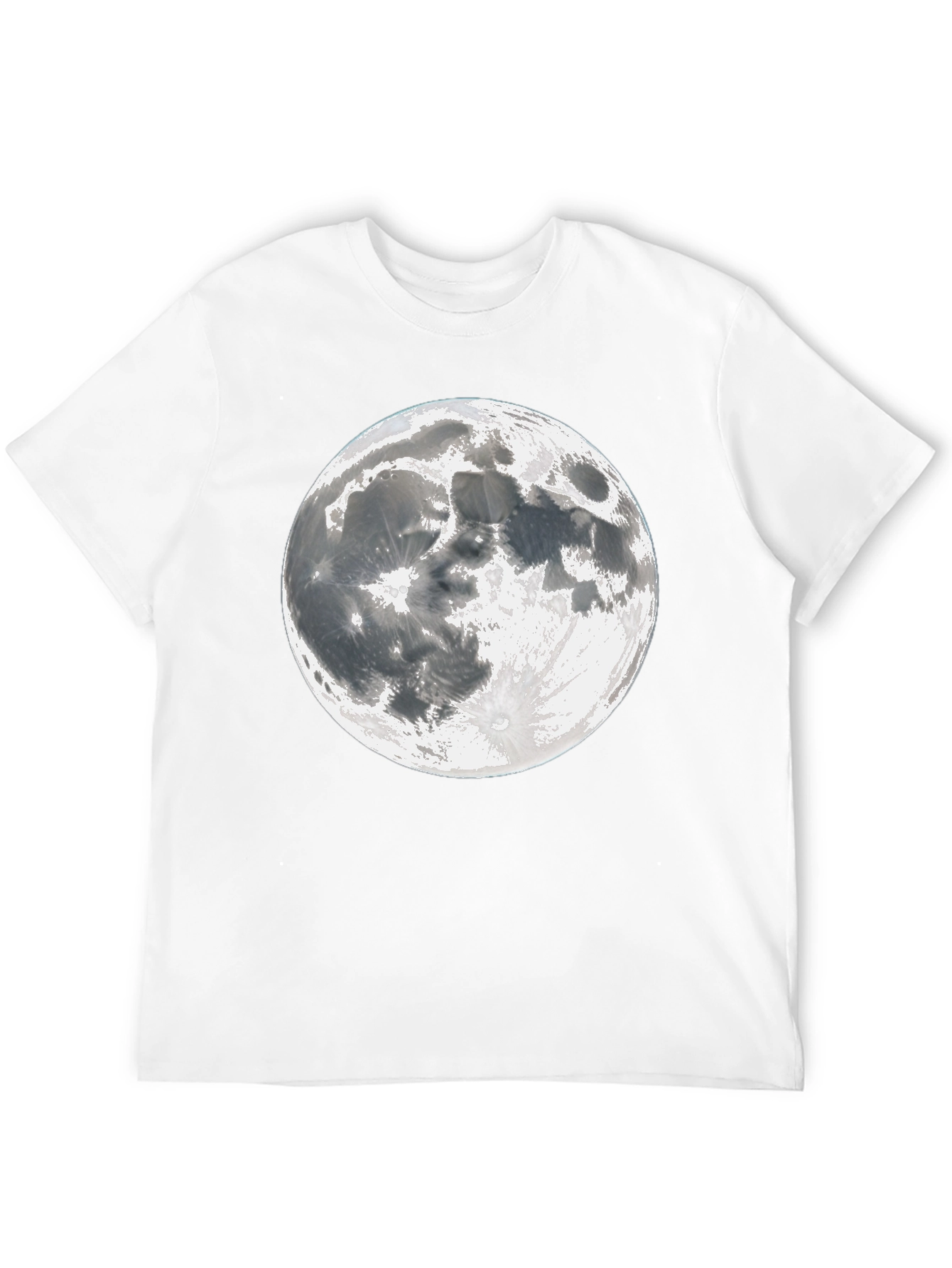 Moon Graphic Tee - Black Cotton Lunar Design T-Shirt