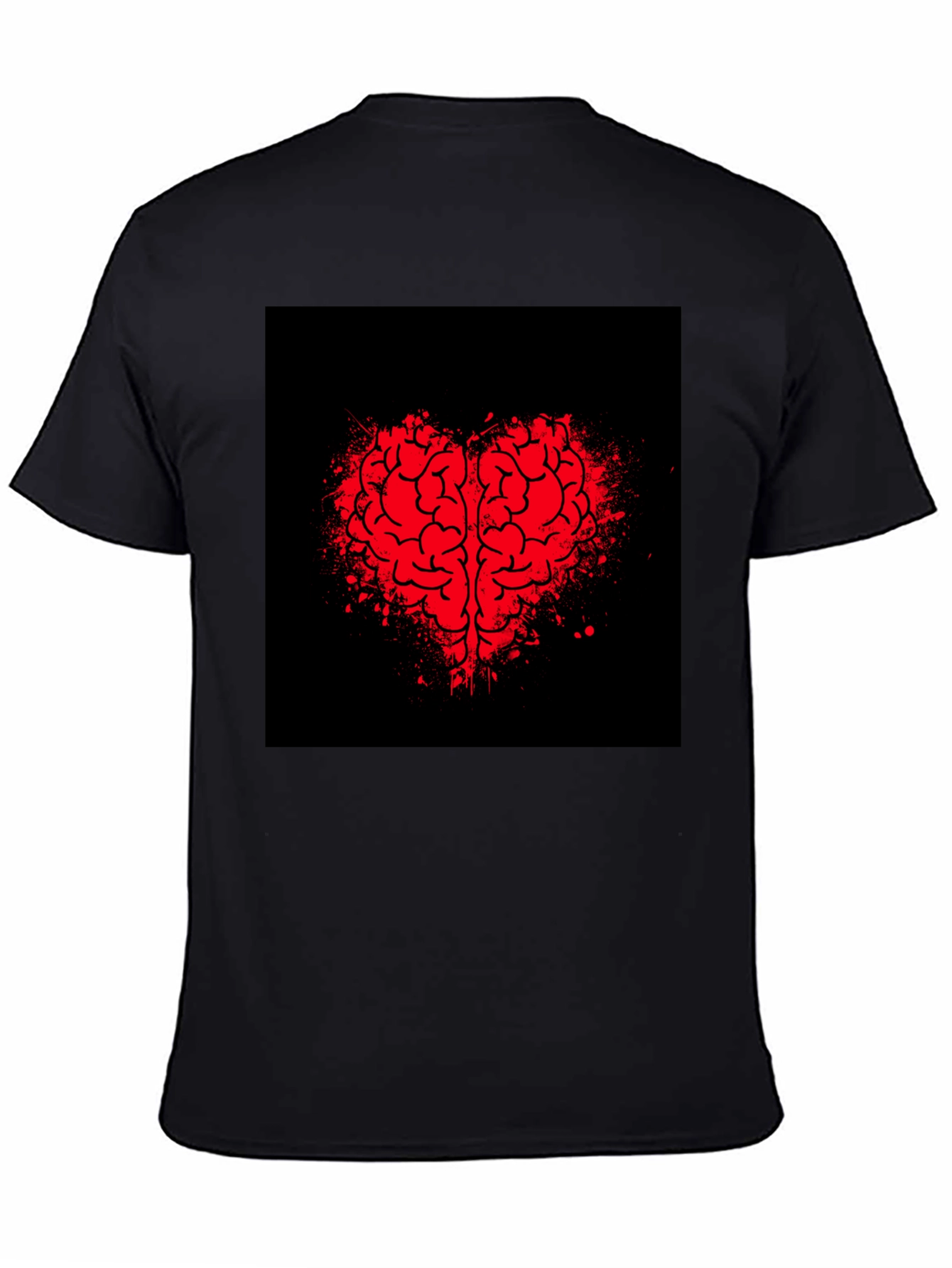 Brain Heart Graphic Tee - Mens Black T-Shirt