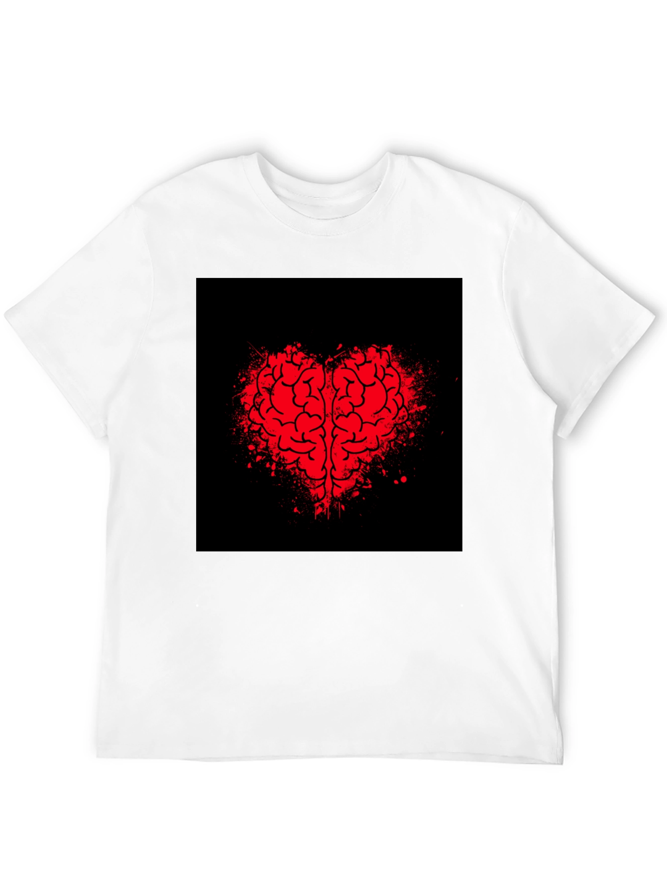 Brain Heart Graphic Tee - Mens Black T-Shirt