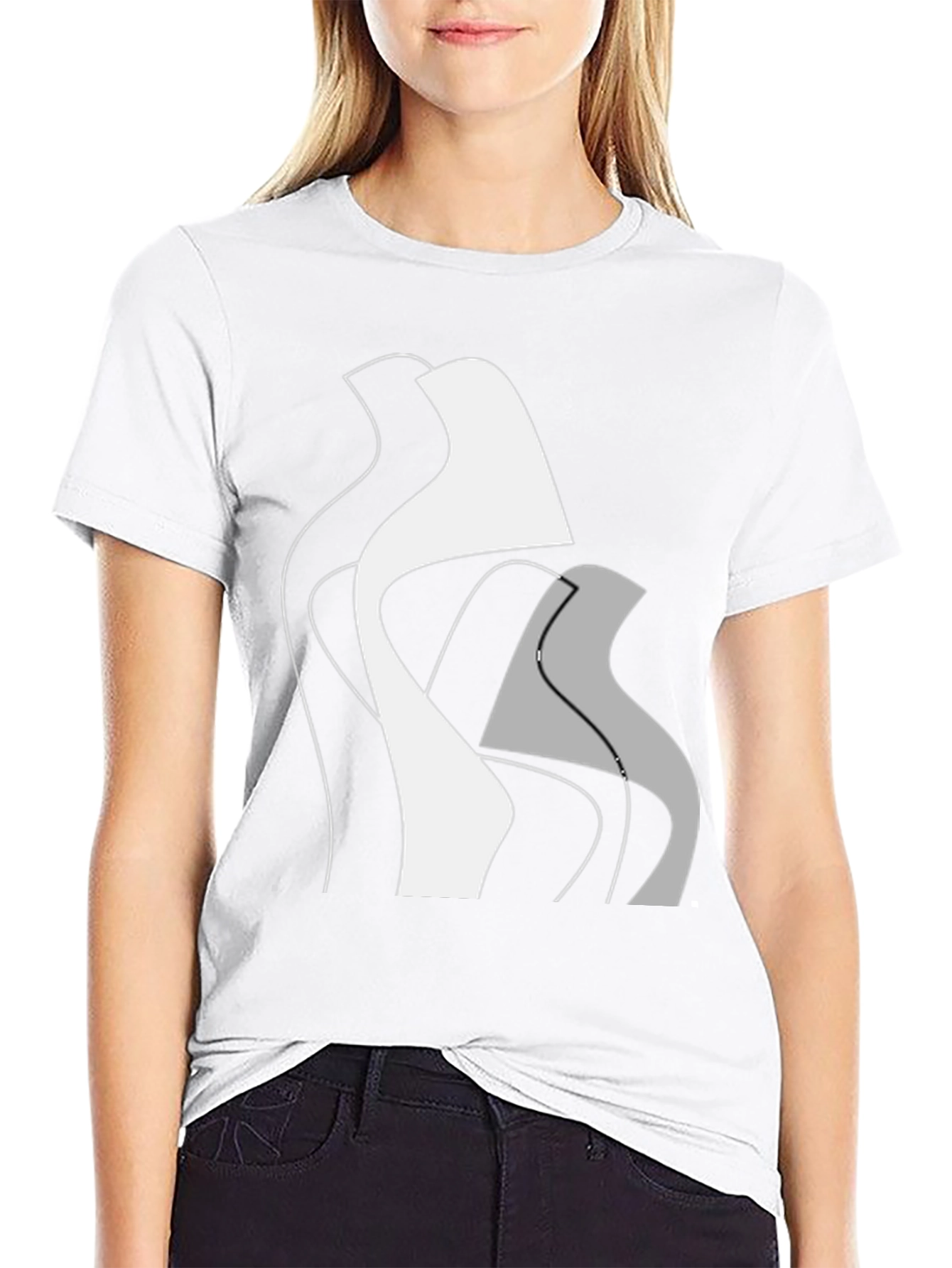Abstract Modern Art Graphic Tee - Black