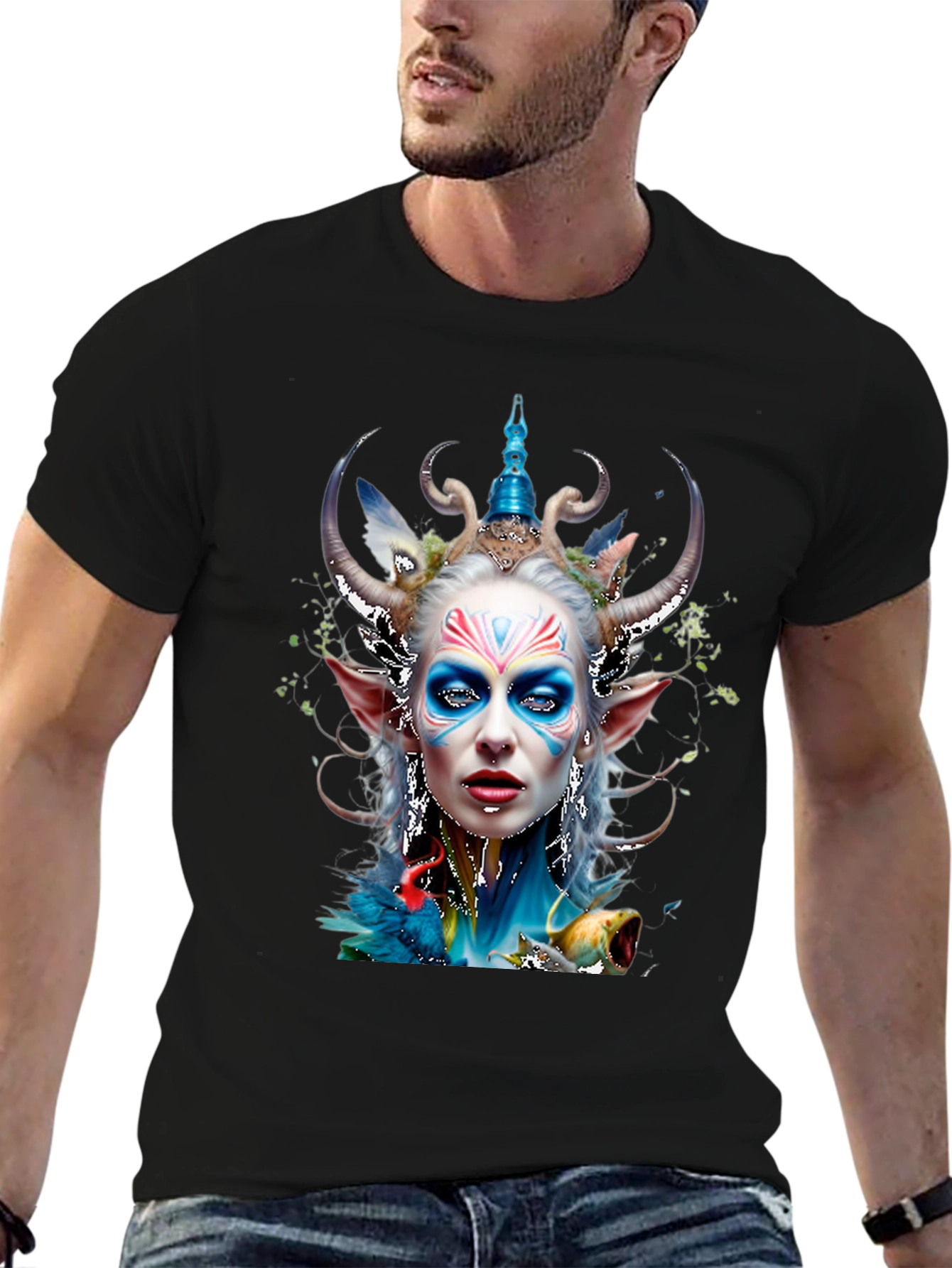 Fantasy Elf Queen Graphic Tee - Unique Design