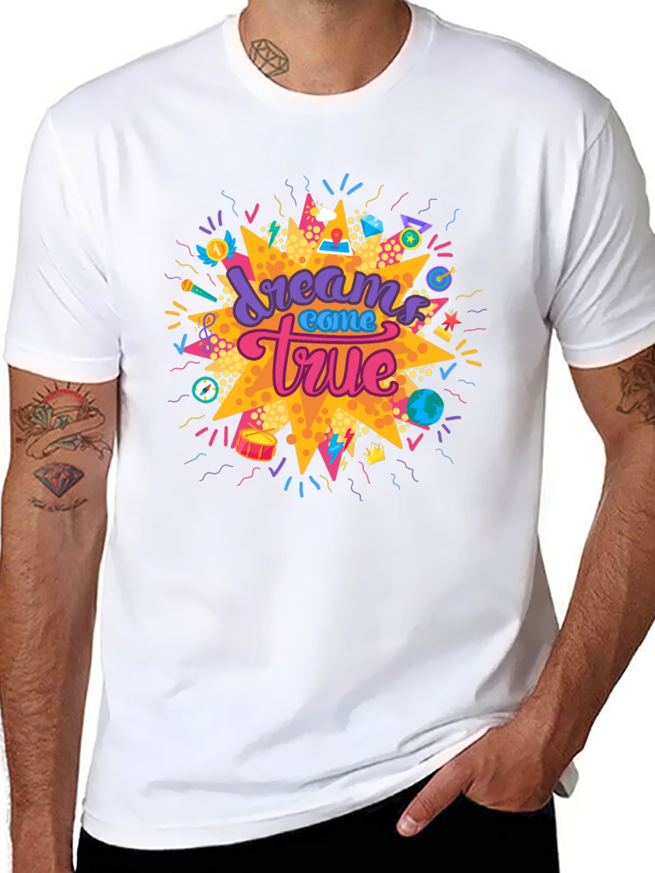 Dreams Come True Graphic Tee - Trendy Black T-Shirt