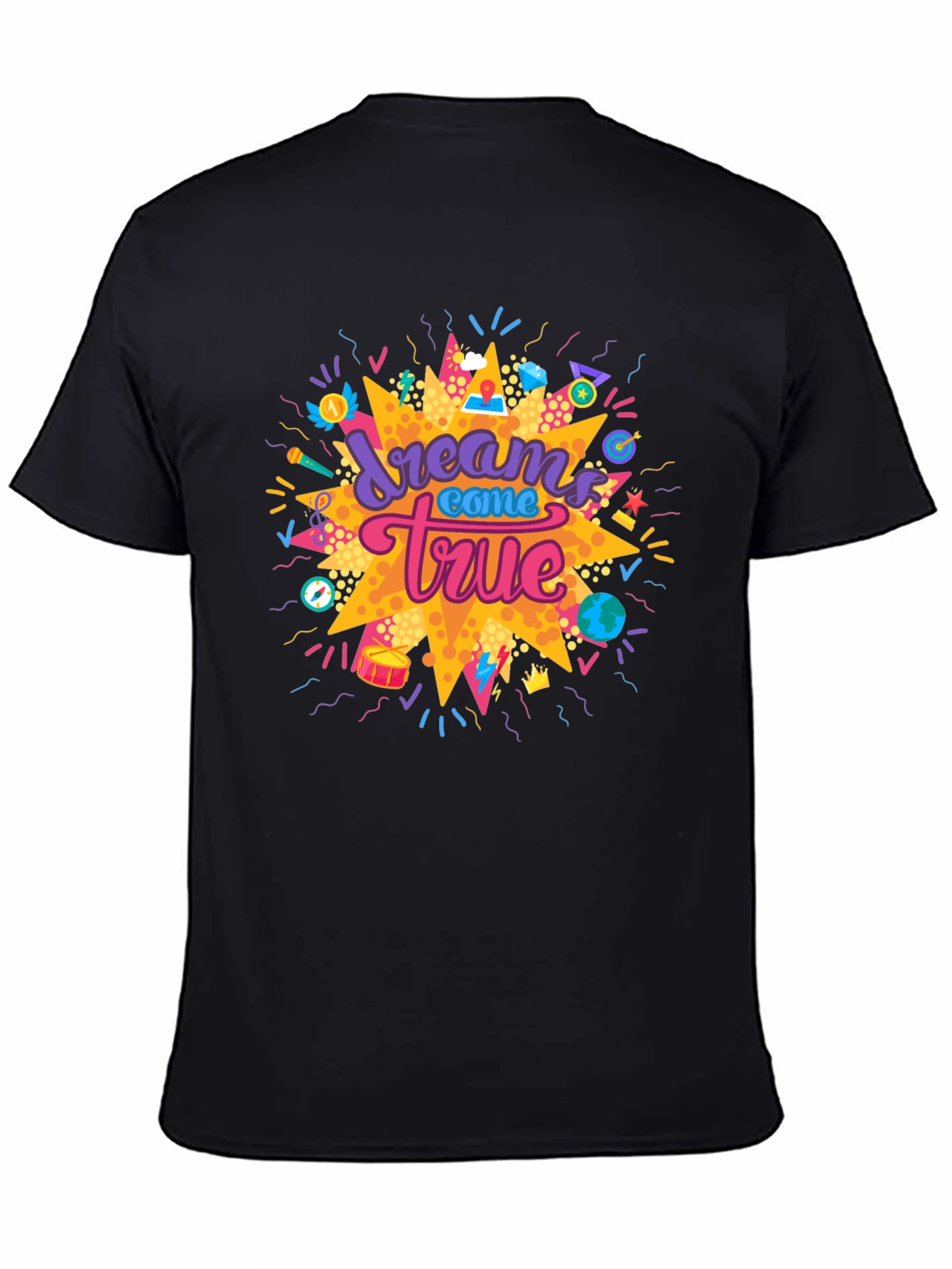 Dreams Come True Graphic Tee - Trendy Black T-Shirt