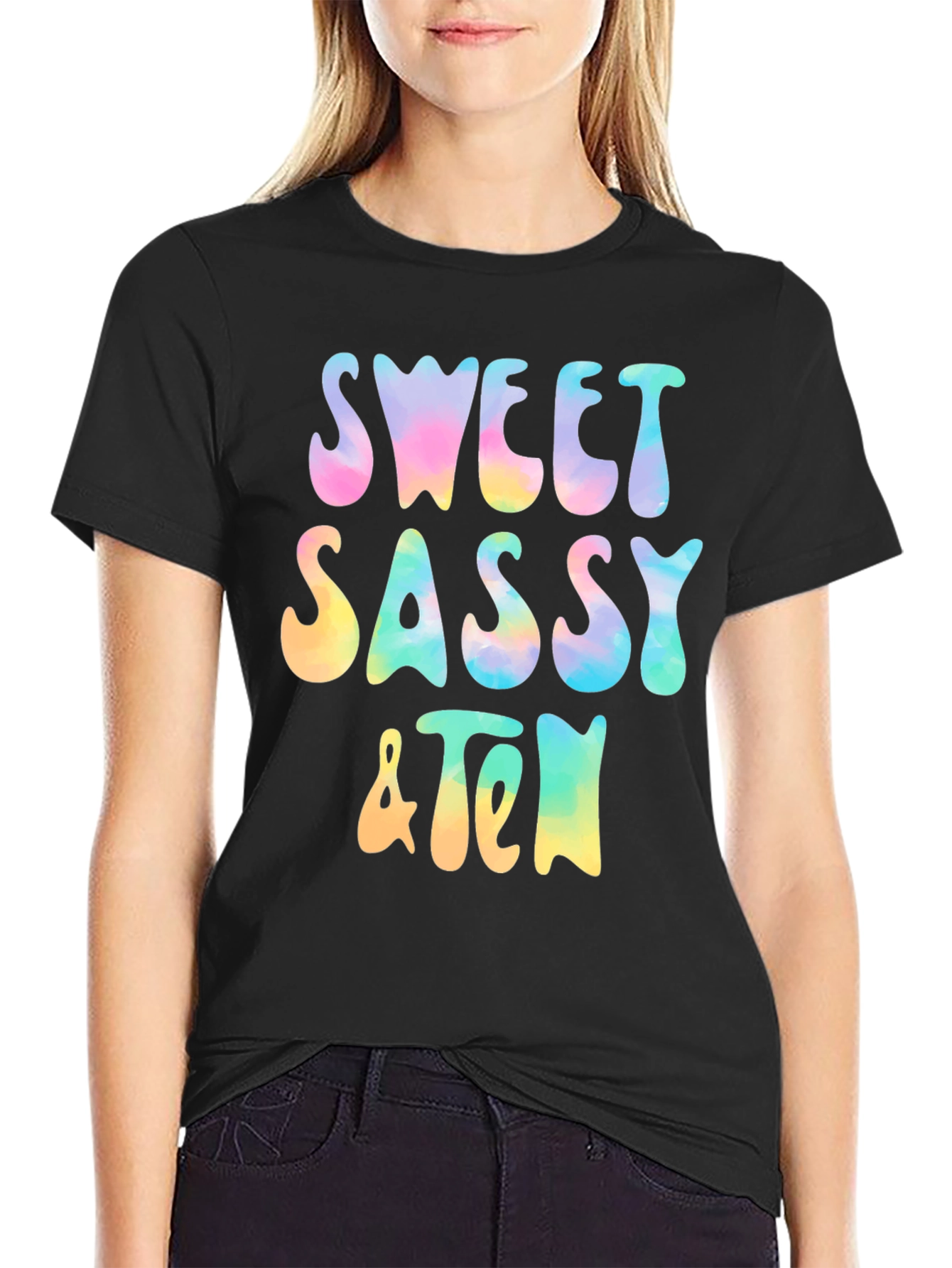 Sweet Sassy & Ten Graphic Tee - Black