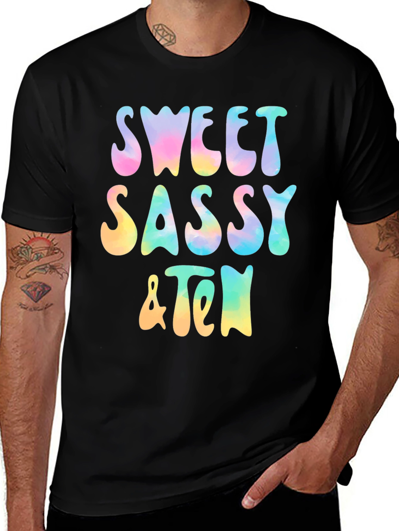 Sweet Sassy & Ten Graphic Tee - Black