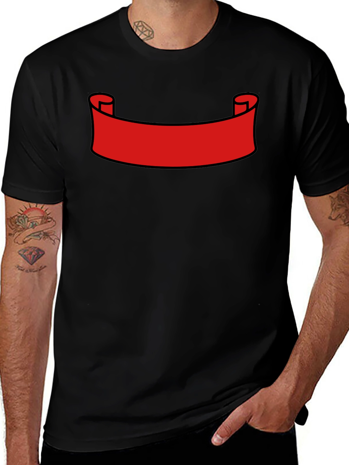 Red Banner Black Tee