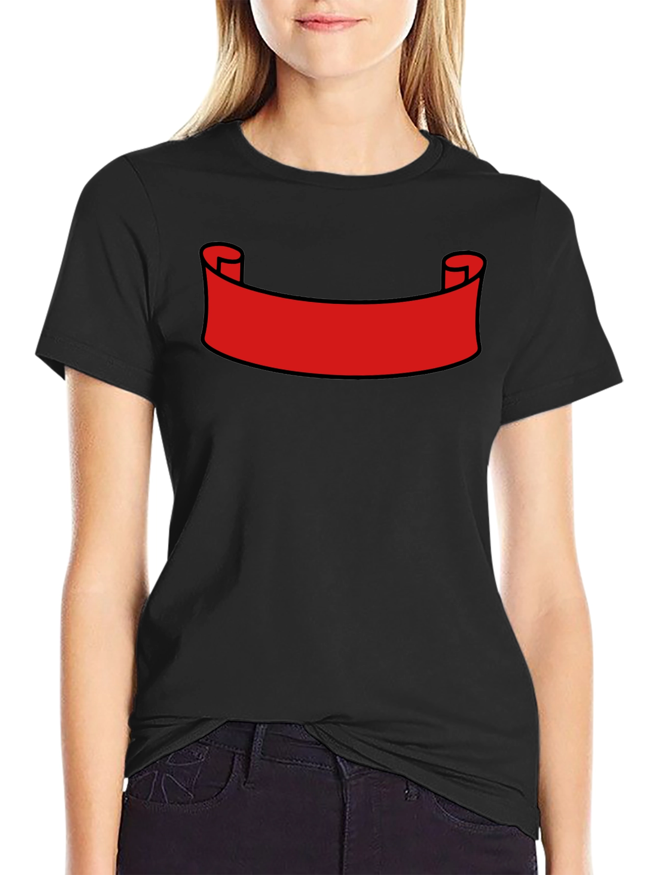 Red Banner Black Tee