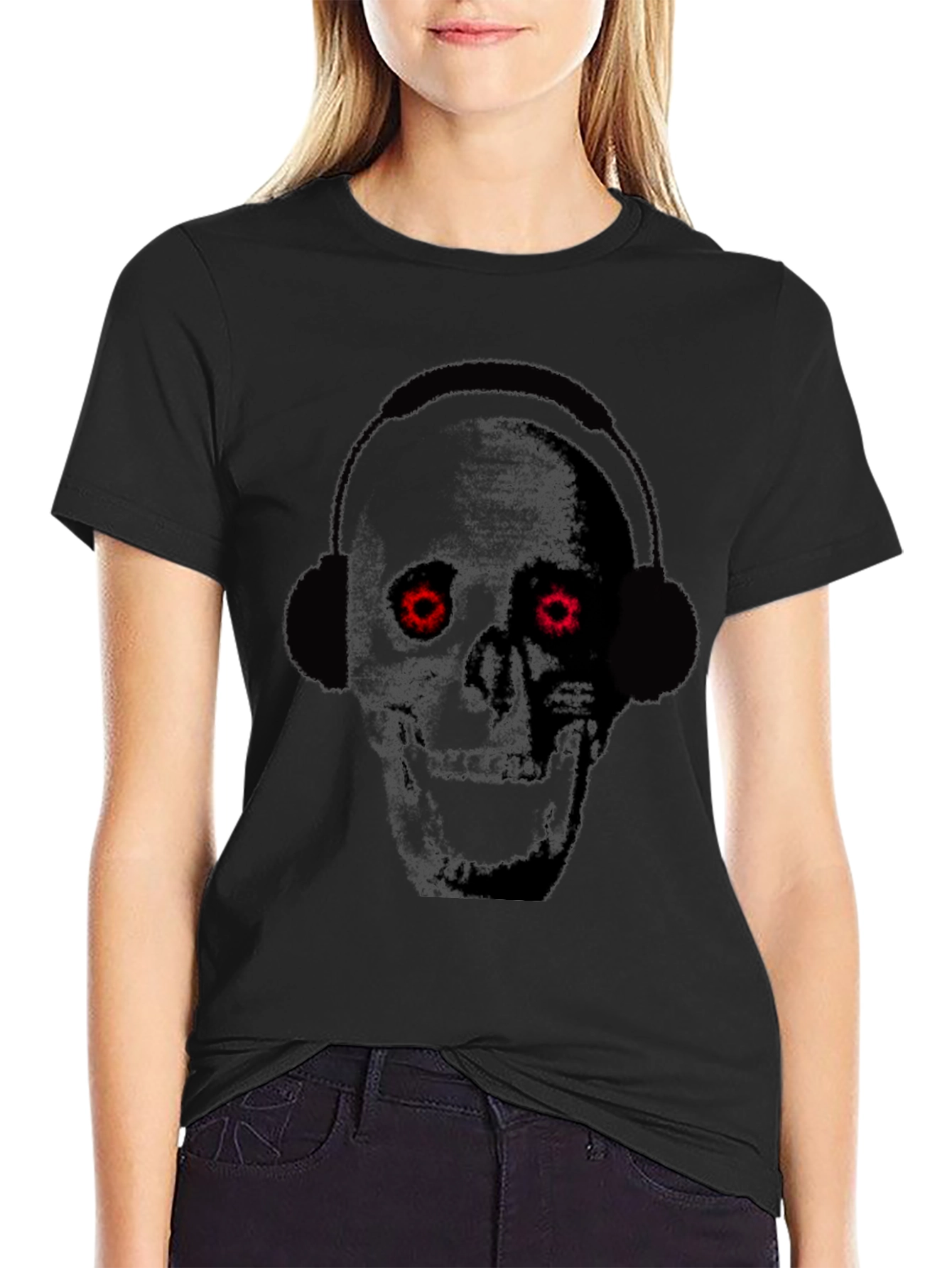 Skull Headphones Graphic T-Shirt
