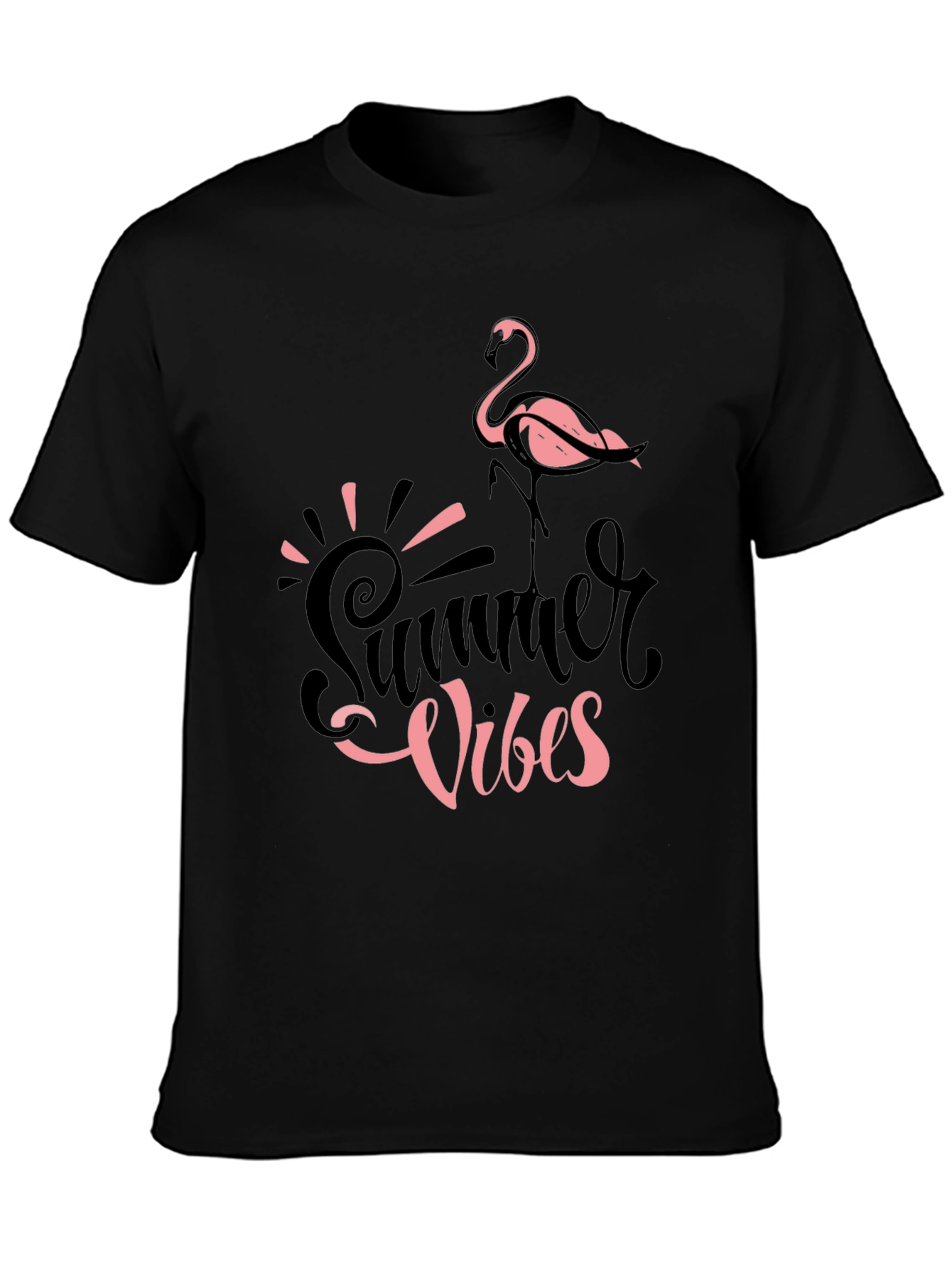 Summer Vibes Flamingo Graphic Tee - Casual Comfort