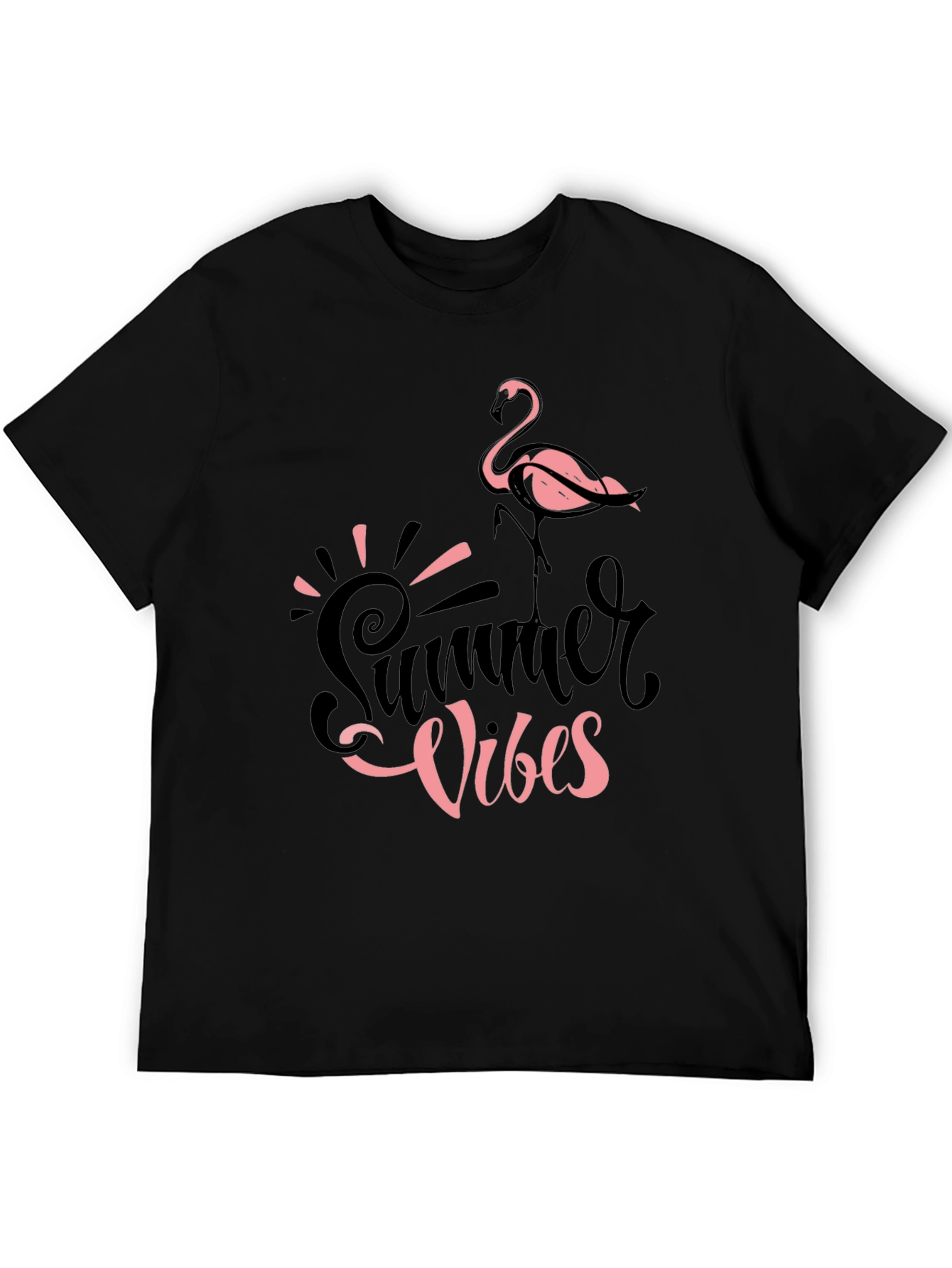 Summer Vibes Flamingo Graphic Tee - Casual Comfort