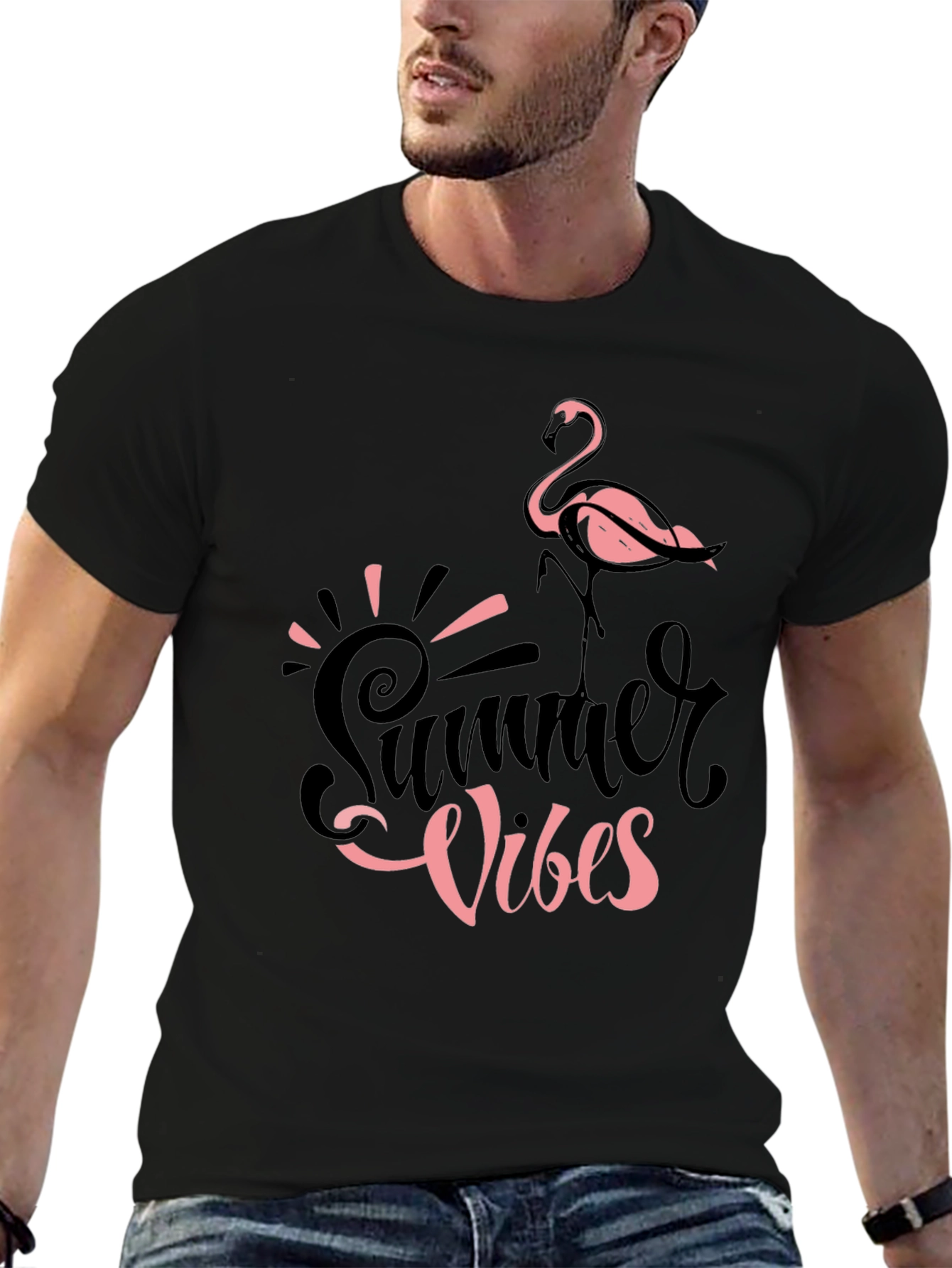 Summer Vibes Flamingo Graphic Tee - Casual Comfort