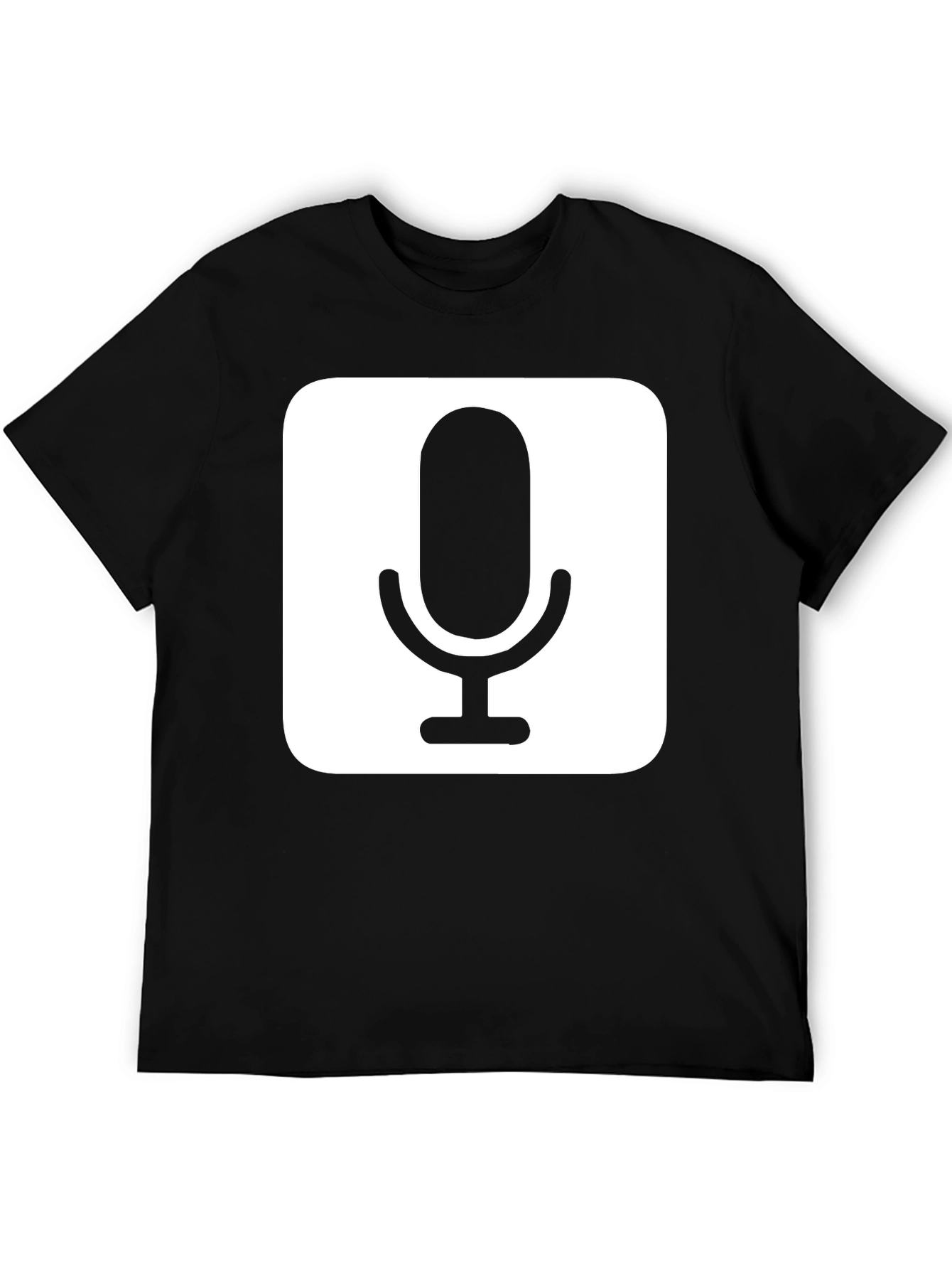 Mic Graphic Tee - Black Cotton T-Shirt