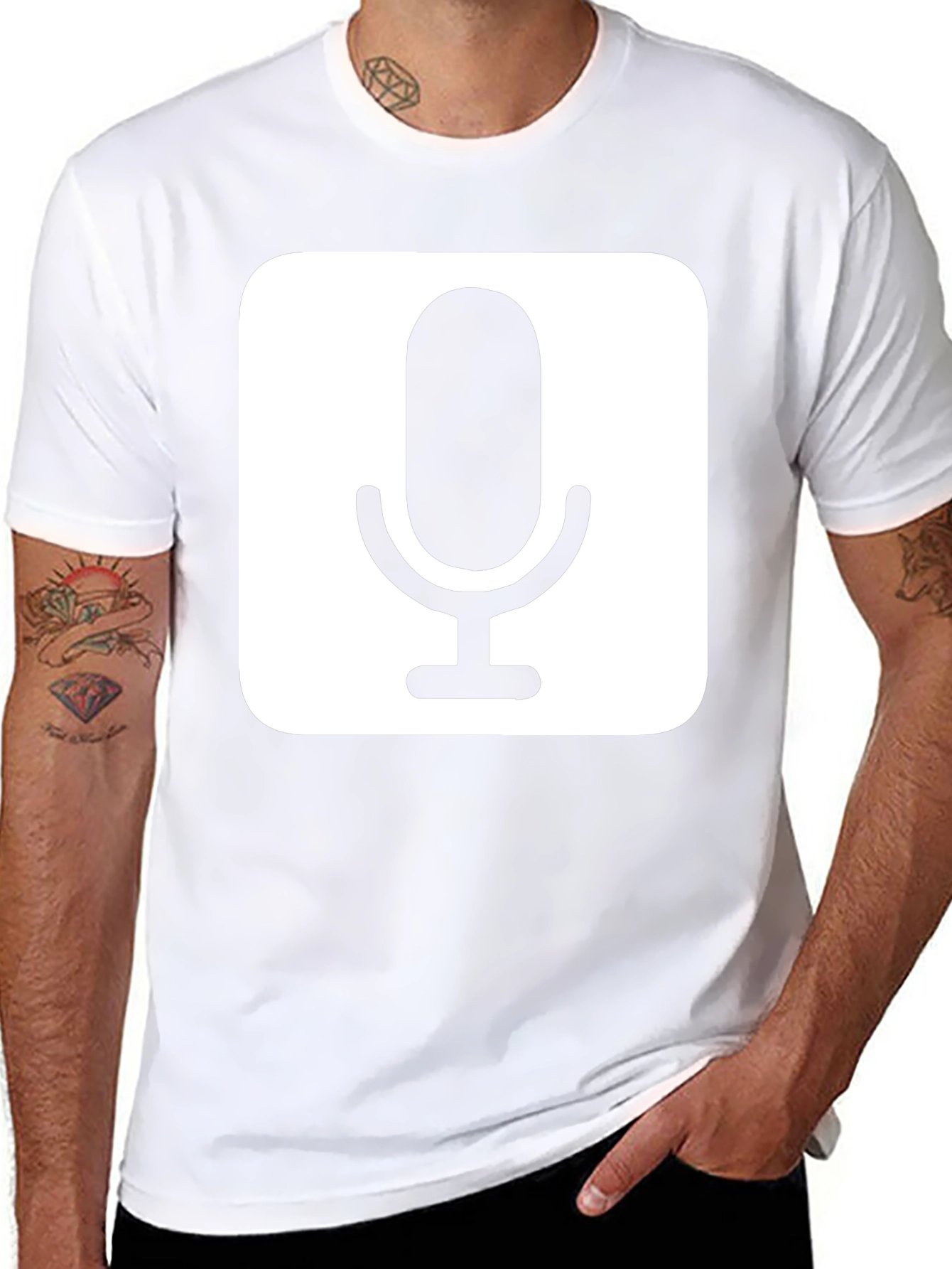 Mic Graphic Tee - Black Cotton T-Shirt