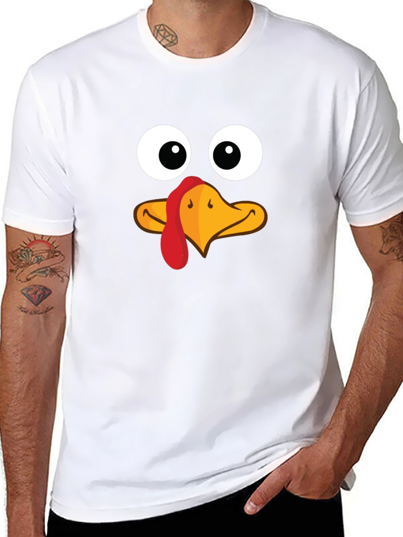 Funny Turkey Face Thanksgiving T-Shirt