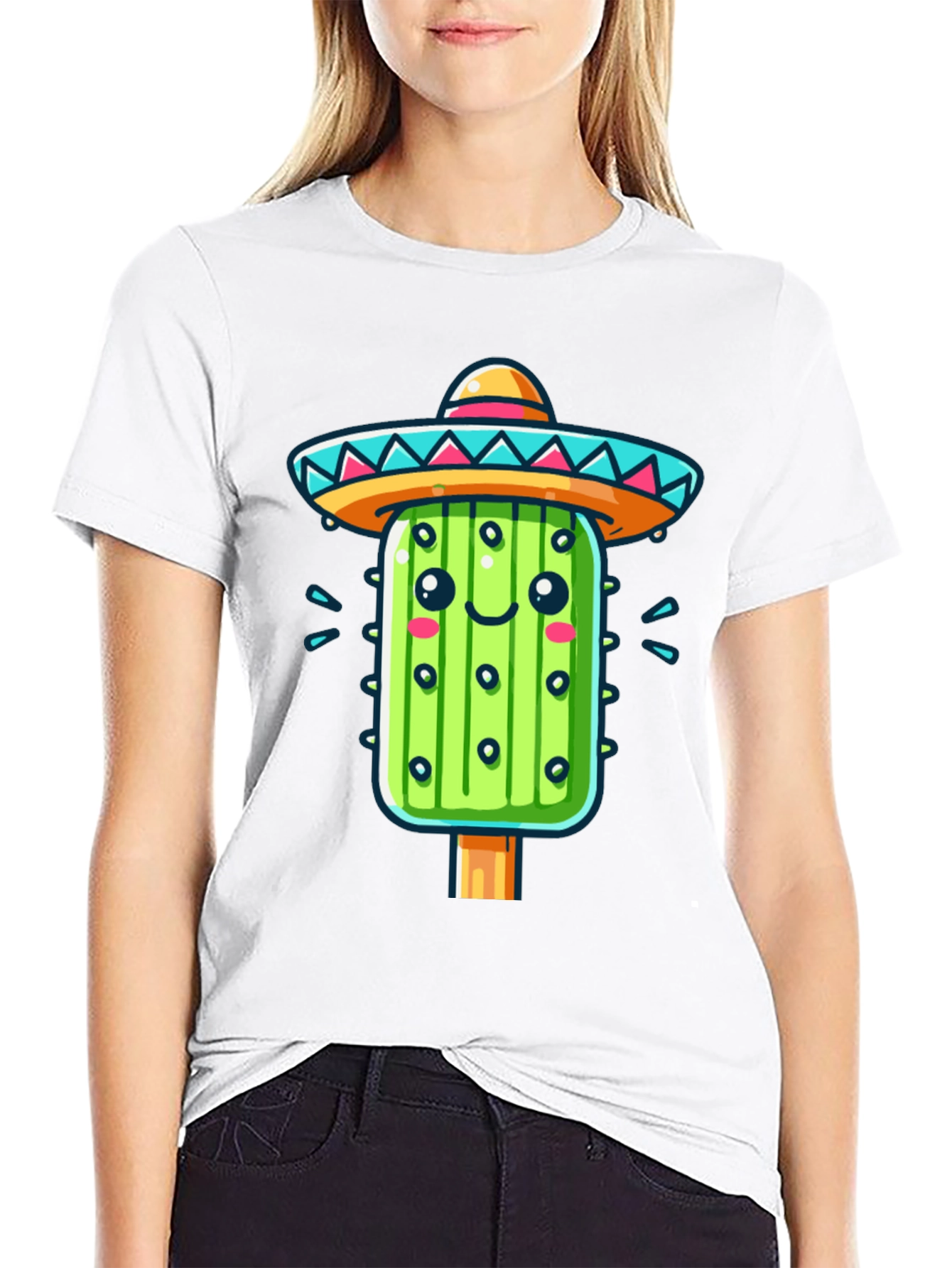 Cactus Sombrero Graphic Tee - Fun Fiesta Style!