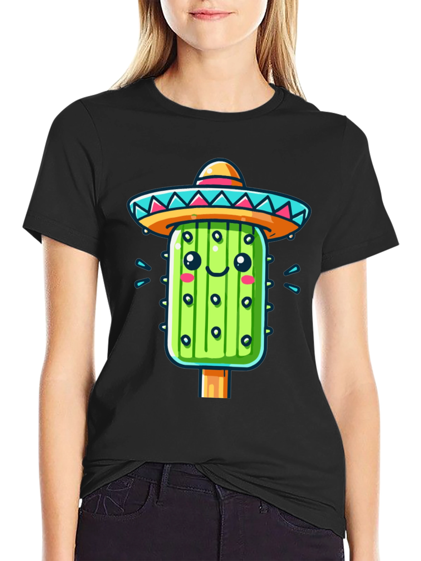 Cactus Sombrero Graphic Tee - Fun Fiesta Style!