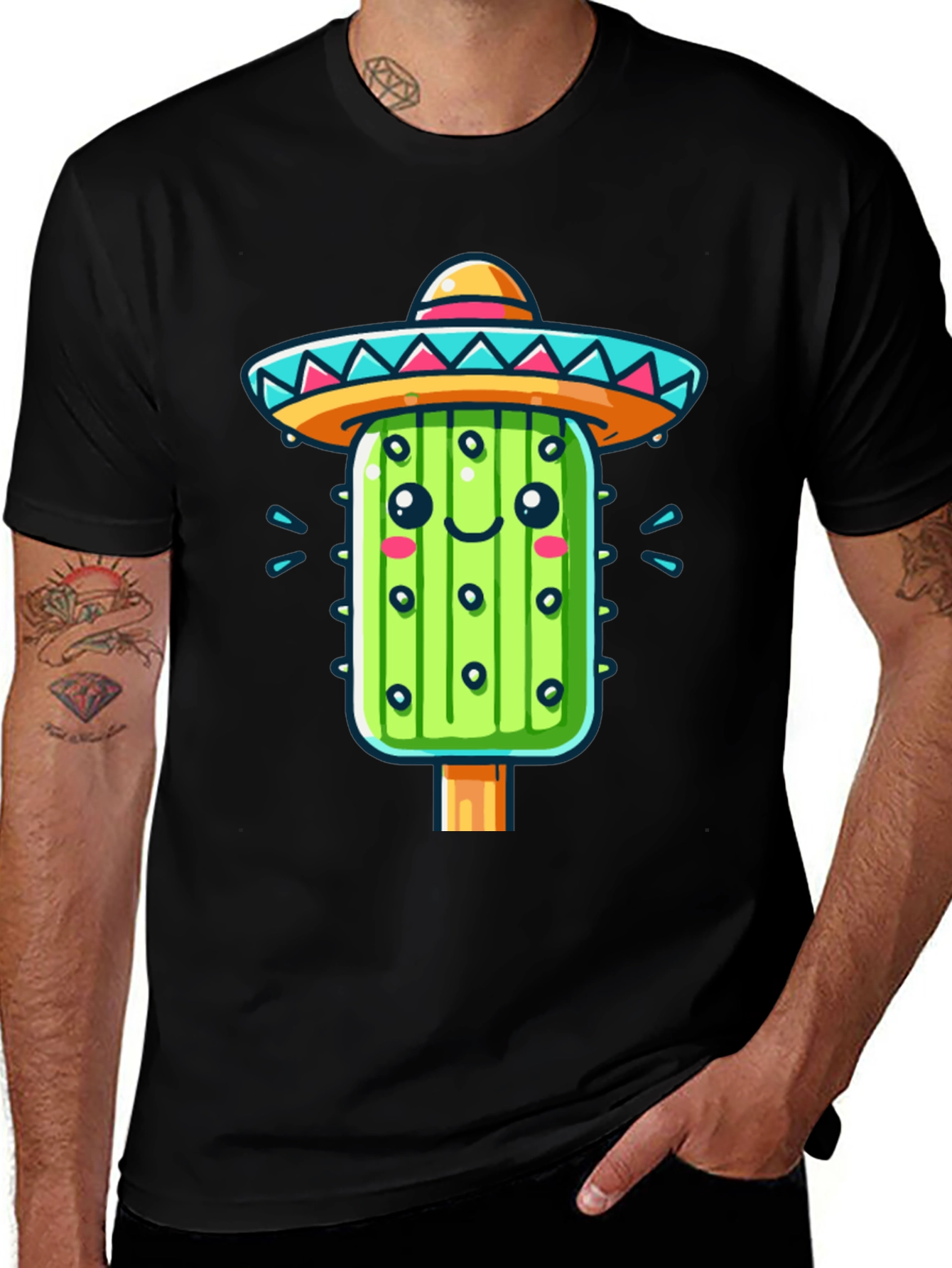 Cactus Sombrero Graphic Tee - Fun Fiesta Style!