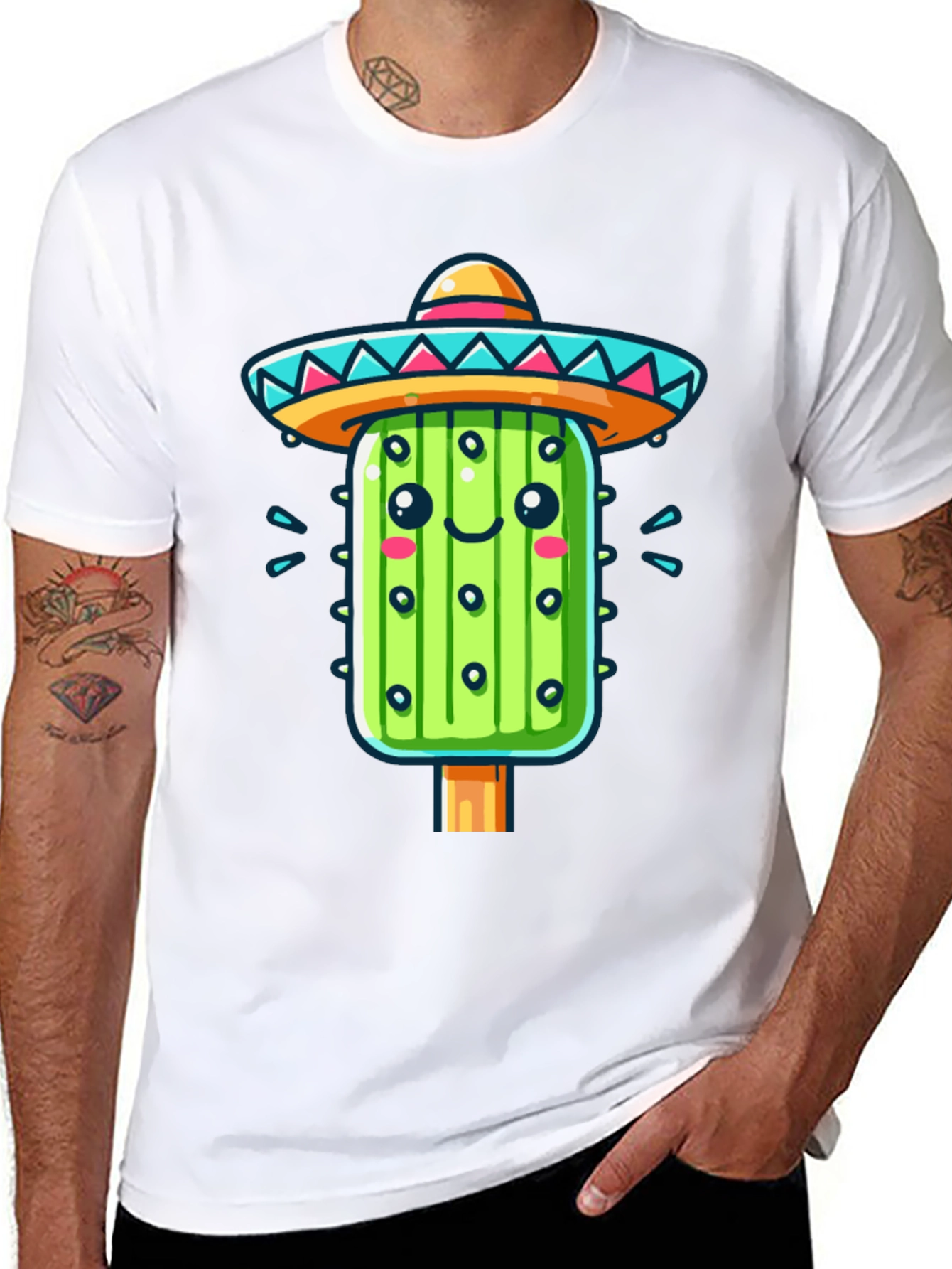 Cactus Sombrero Graphic Tee - Fun Fiesta Style!