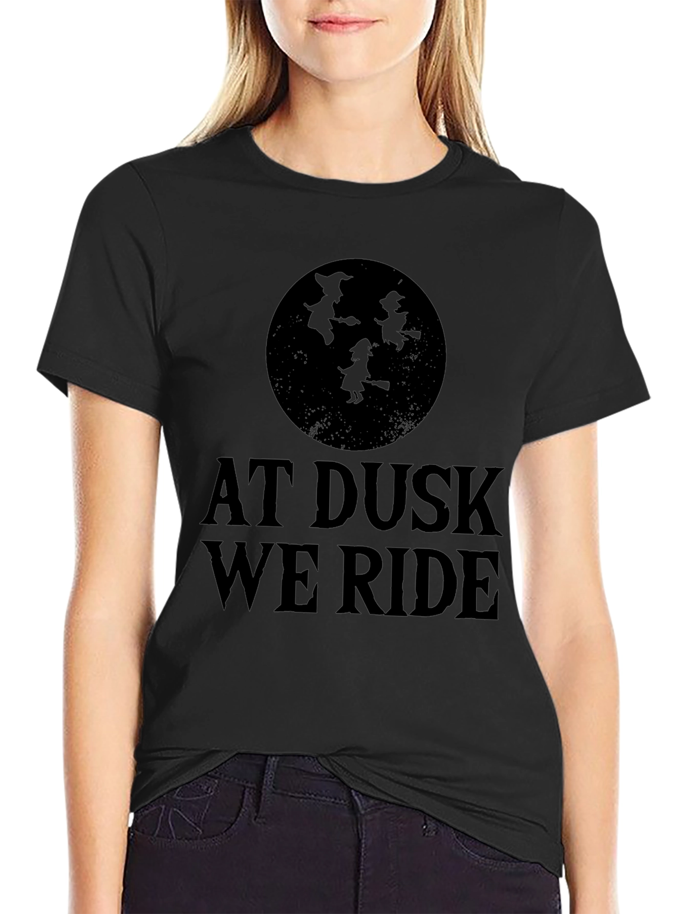 At Dusk We Ride Witch Graphic T-Shirt