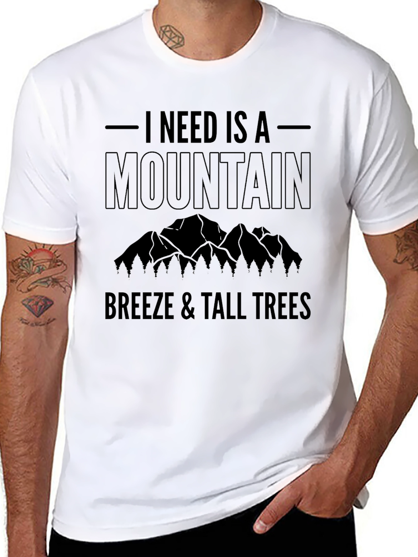 Mountain Breeze Black Graphic T-Shirt