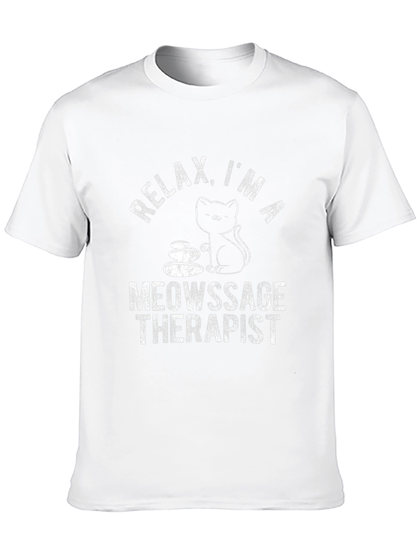 Relax Meowsage Therapist Cat Black T-Shirt