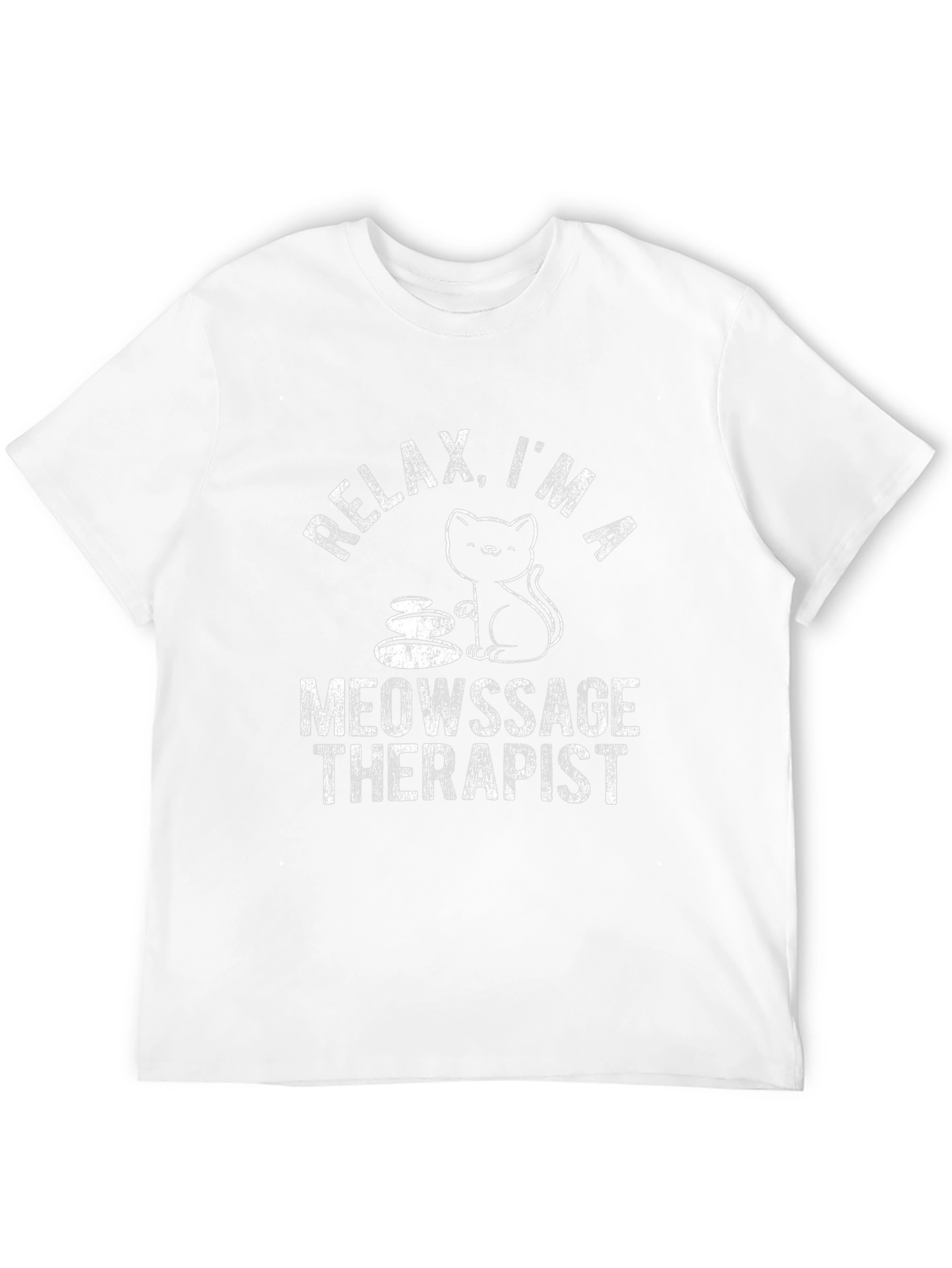 Relax Meowsage Therapist Cat Black T-Shirt