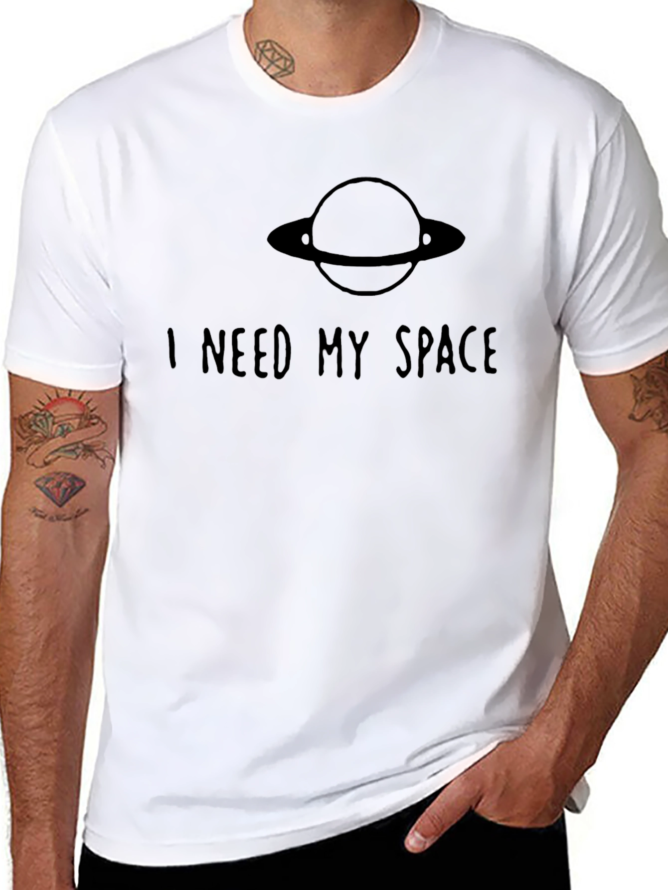 I Need My Space Black Graphic T-Shirt