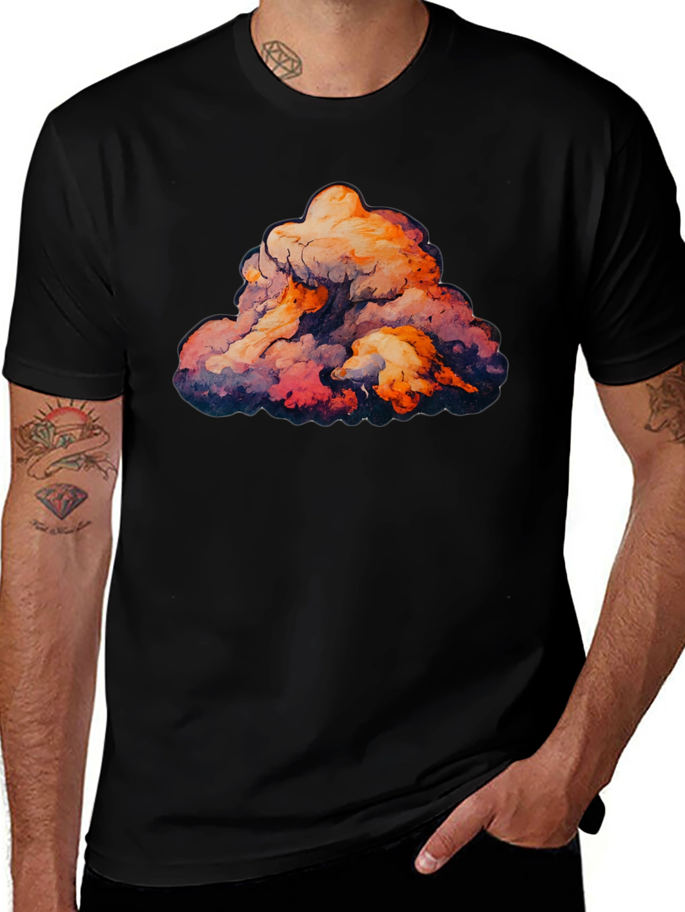 Cloud Graphic Black T-Shirt