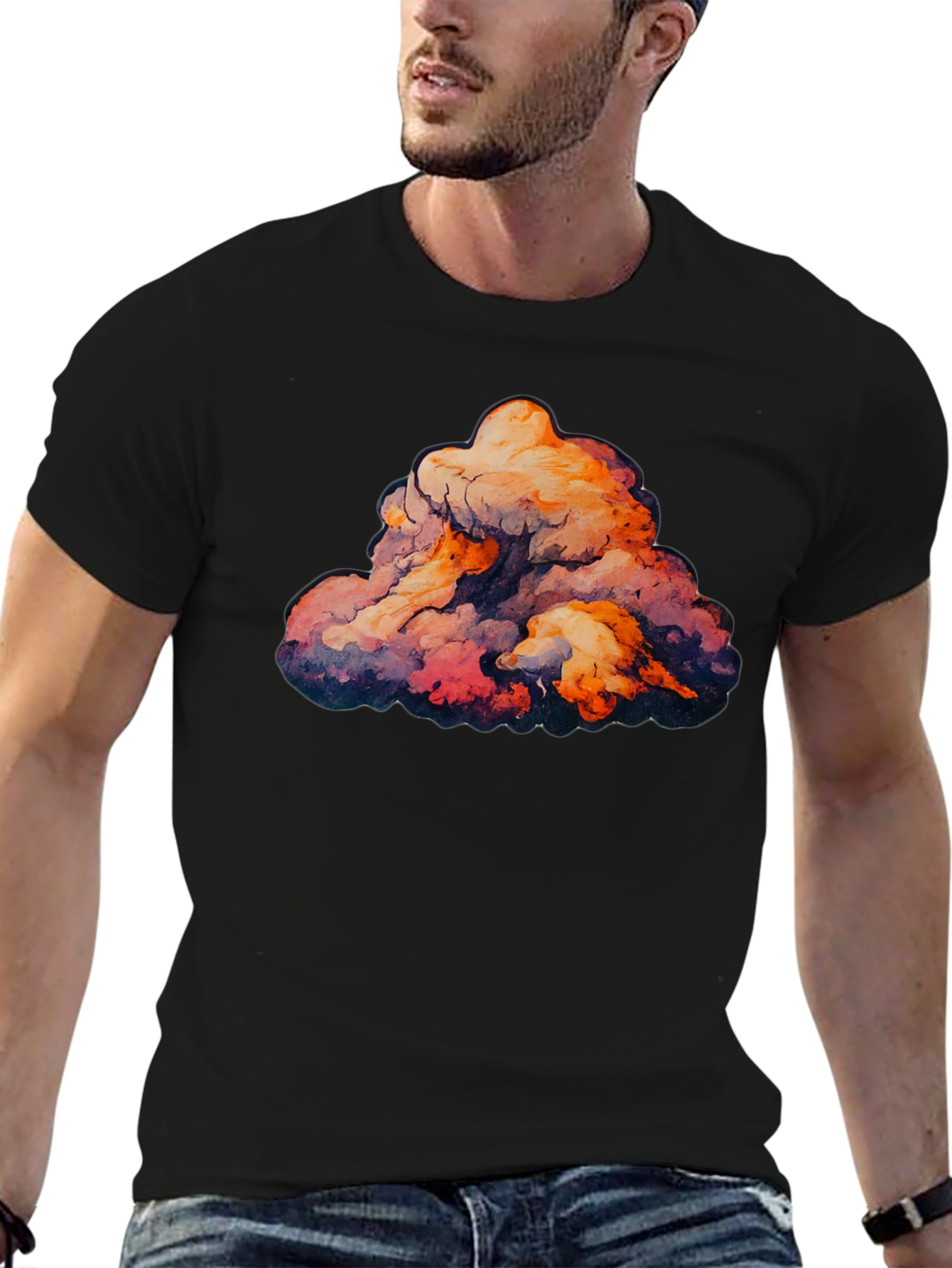 Cloud Graphic Black T-Shirt
