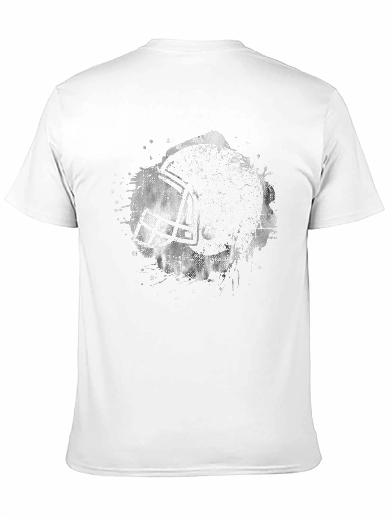 Distressed Football Helmet Graphic Tee - Black