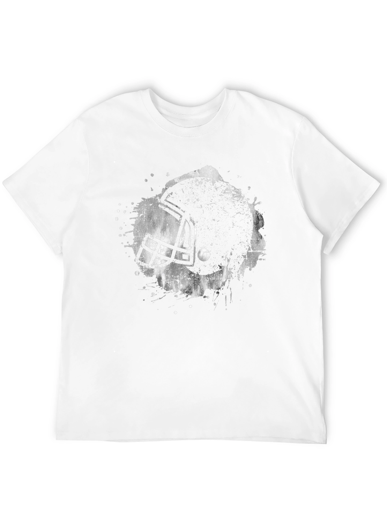 Distressed Football Helmet Graphic Tee - Black
