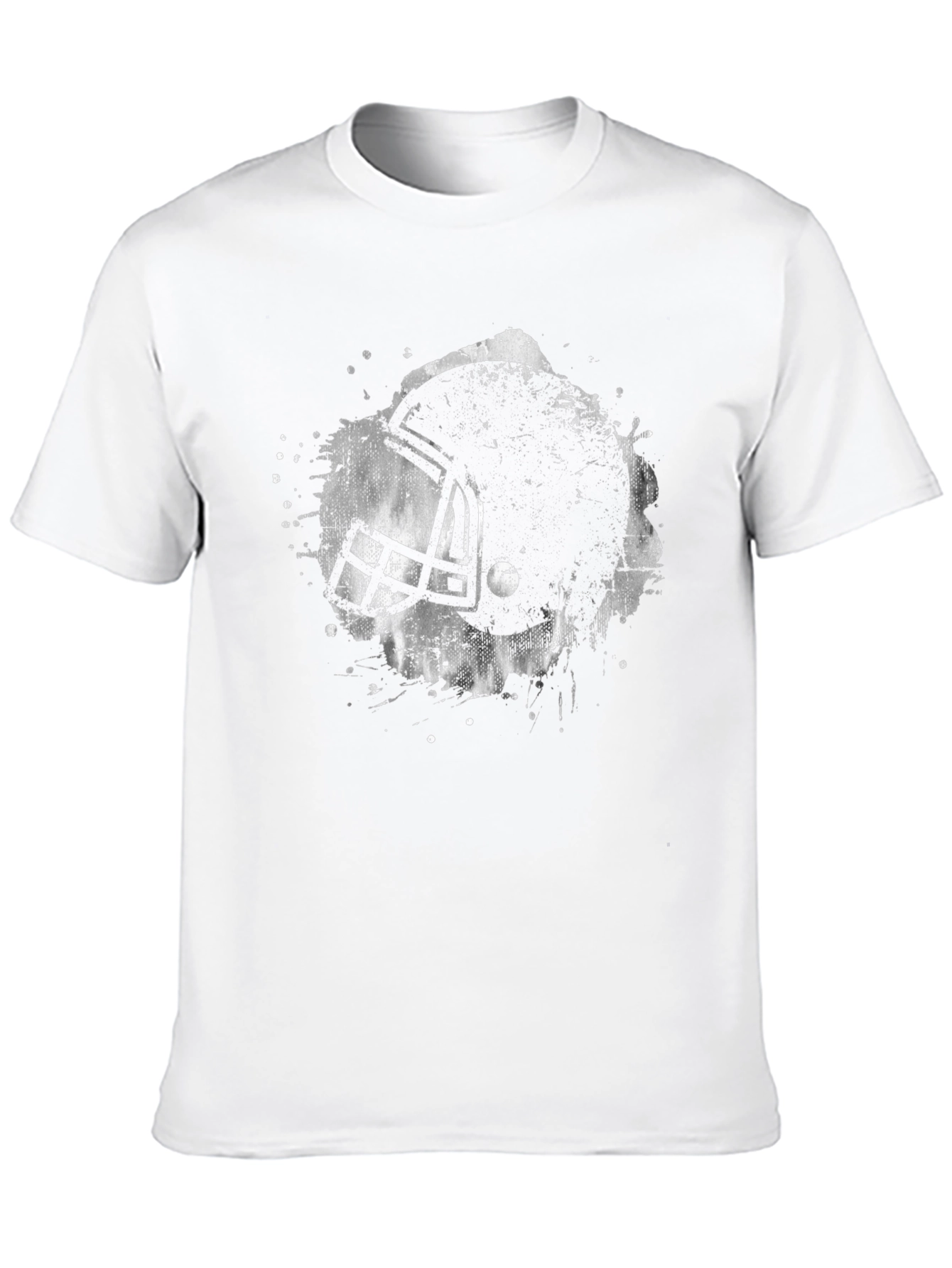 Distressed Football Helmet Graphic Tee - Black